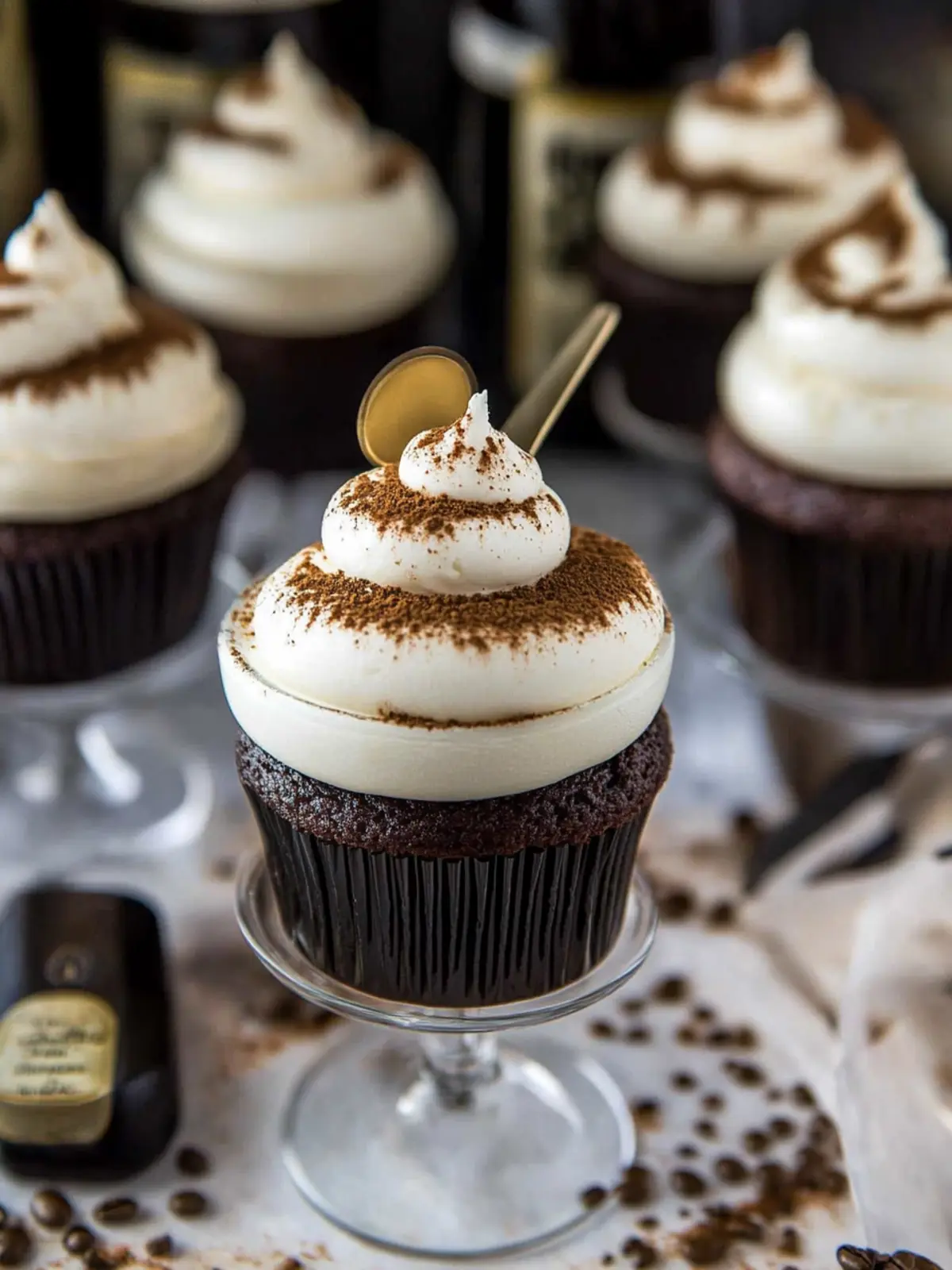 Delicious Irish Coffee Cupcakes with Bailey's Whipped Cream 2 Irish Coffee Cupcakes