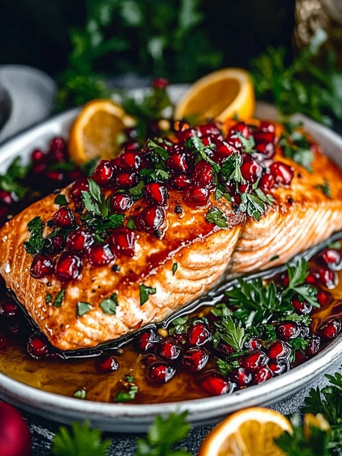 Delicious Christmas Salmon with Pomegranate Glaze Recipe 4 Christmas Salmon with Pomegranate Glaze