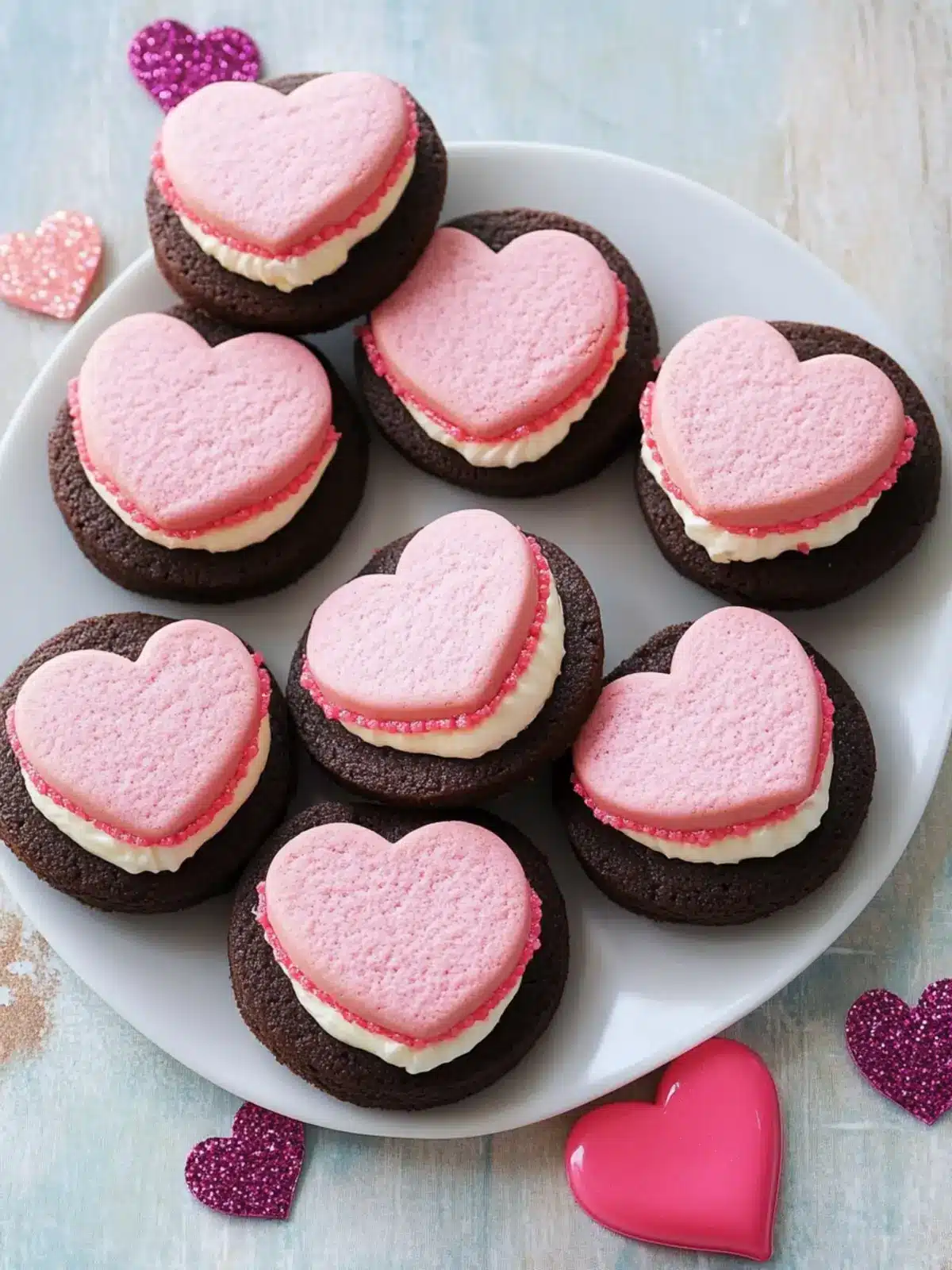 Irresistible Valentine Sandwich Cookies with Pink Buttercream 3 Valentine Sandwich Cookies