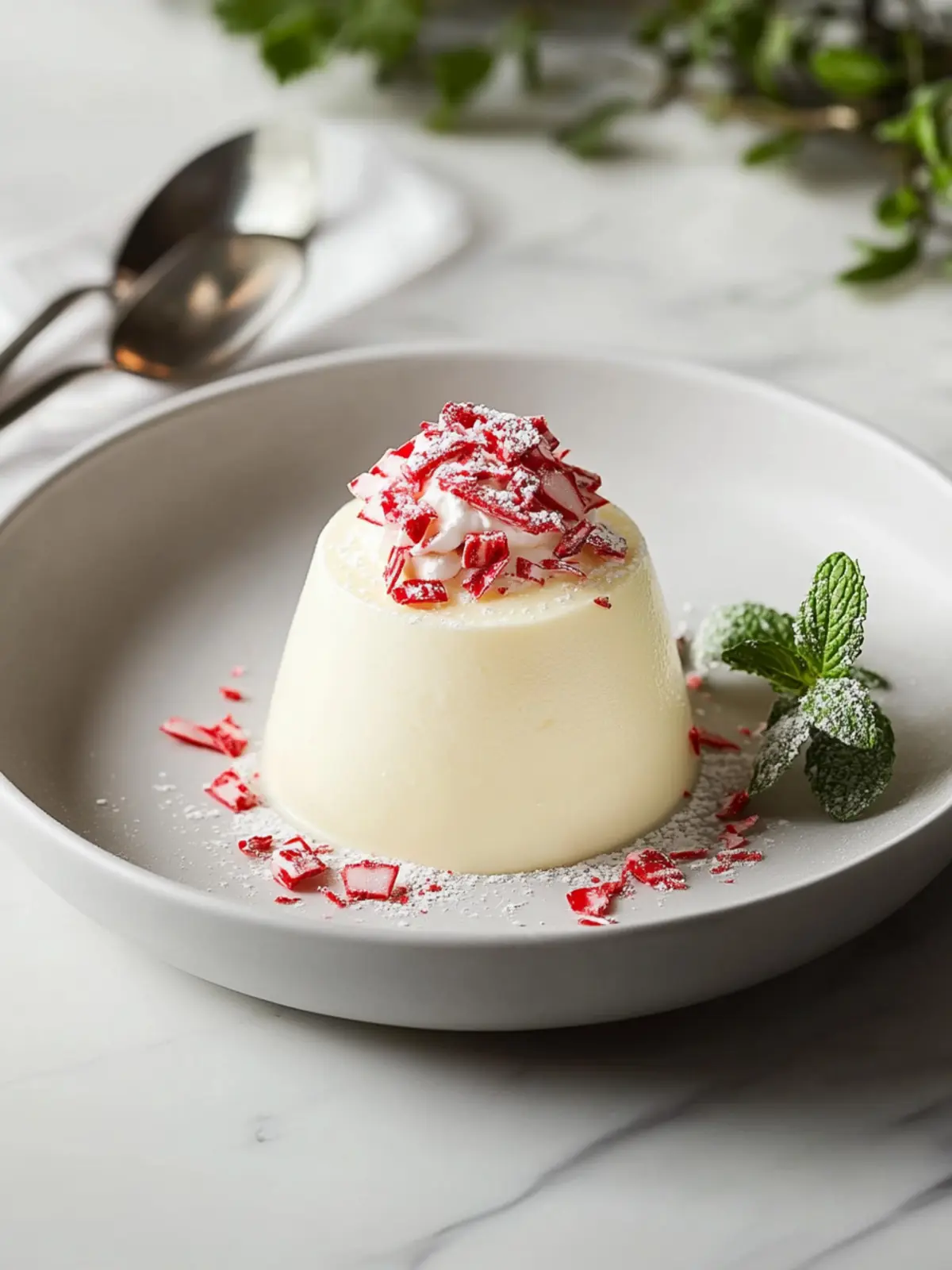 Delicious White Chocolate Peppermint Panna Cotta for Holidays 3 White Chocolate Peppermint Panna Cotta