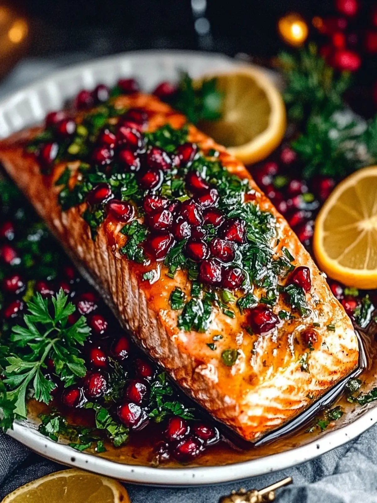Delicious Christmas Salmon with Pomegranate Glaze Recipe 2 Christmas Salmon with Pomegranate Glaze