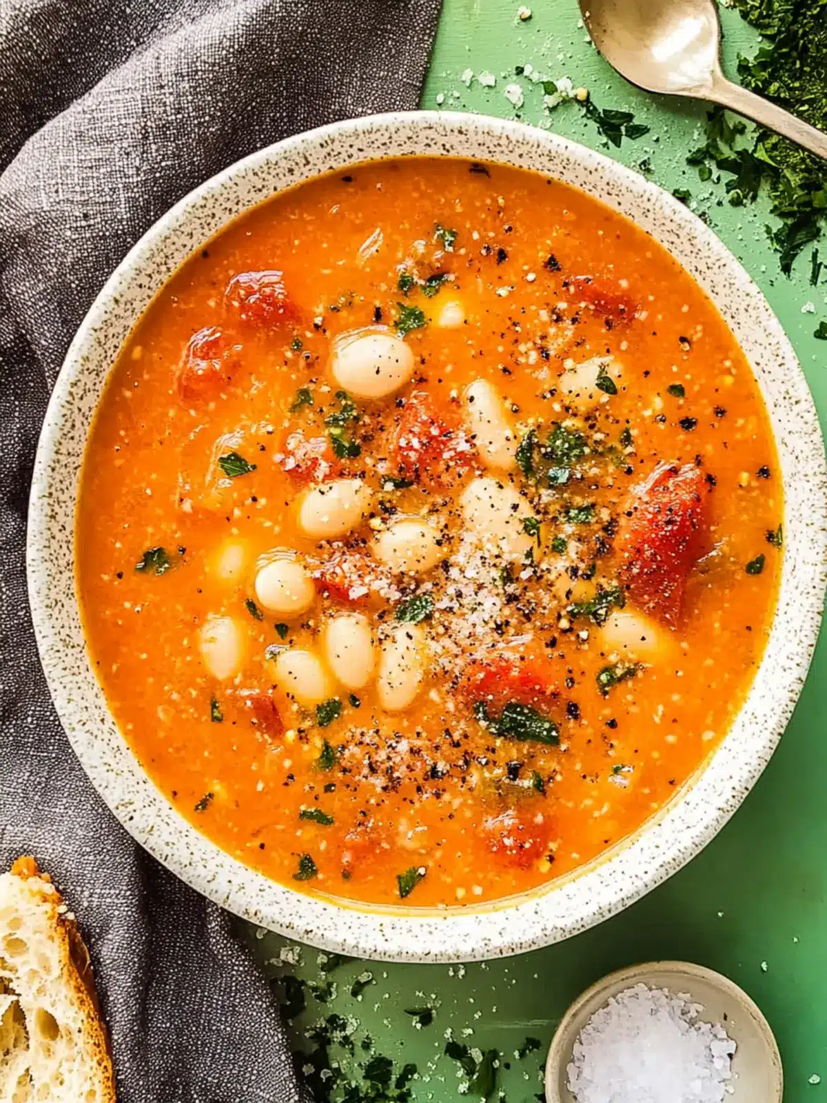 Super Garlicky Tomato Soup with Creamy Smashed White Beans 3 Super Garlicky Tomato Soup with Smashed White Beans