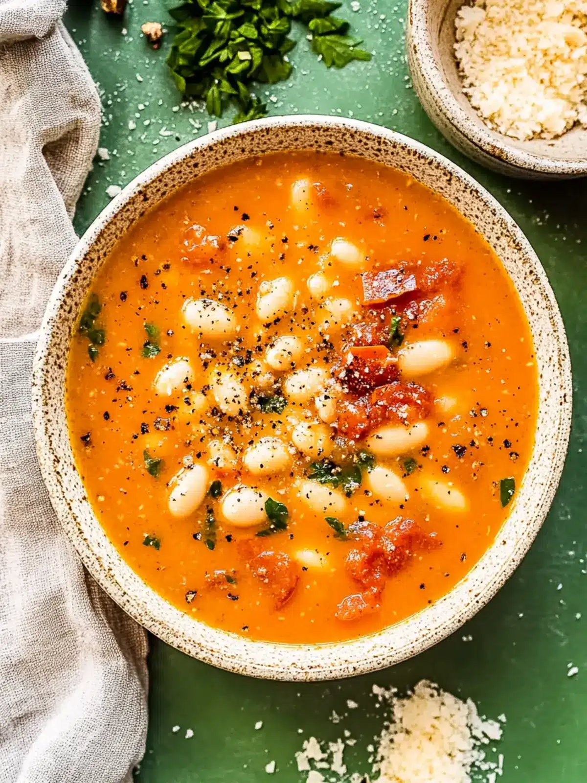 Super Garlicky Tomato Soup with Creamy Smashed White Beans 4 Super Garlicky Tomato Soup with Smashed White Beans