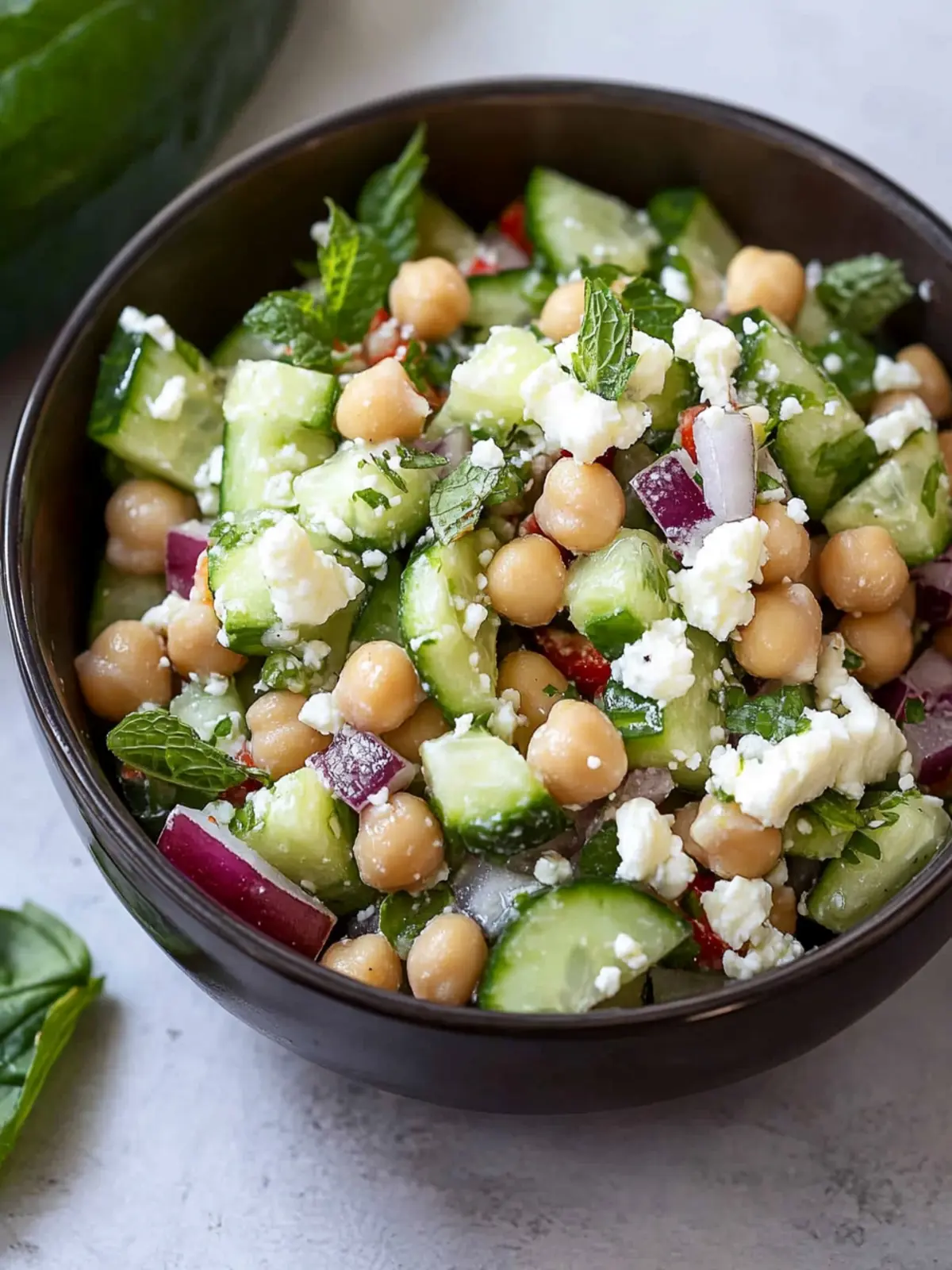 Delicious Chickpea Feta Cucumber Salad Ready in 10 Minutes 3 Chickpea Feta Cucumber Salad