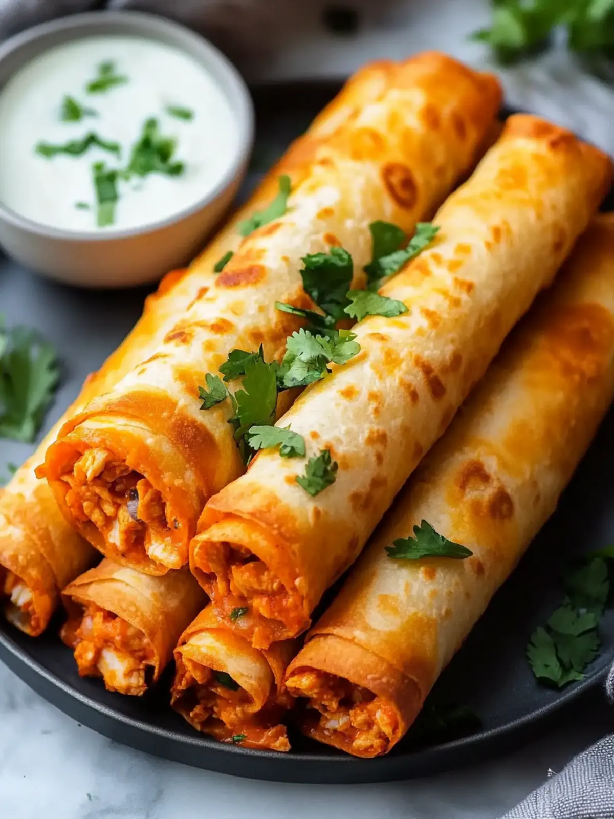 Buffalo Chicken Taquitos: Spicy Crunch in Every Bite 2 Buffalo Chicken Taquitos