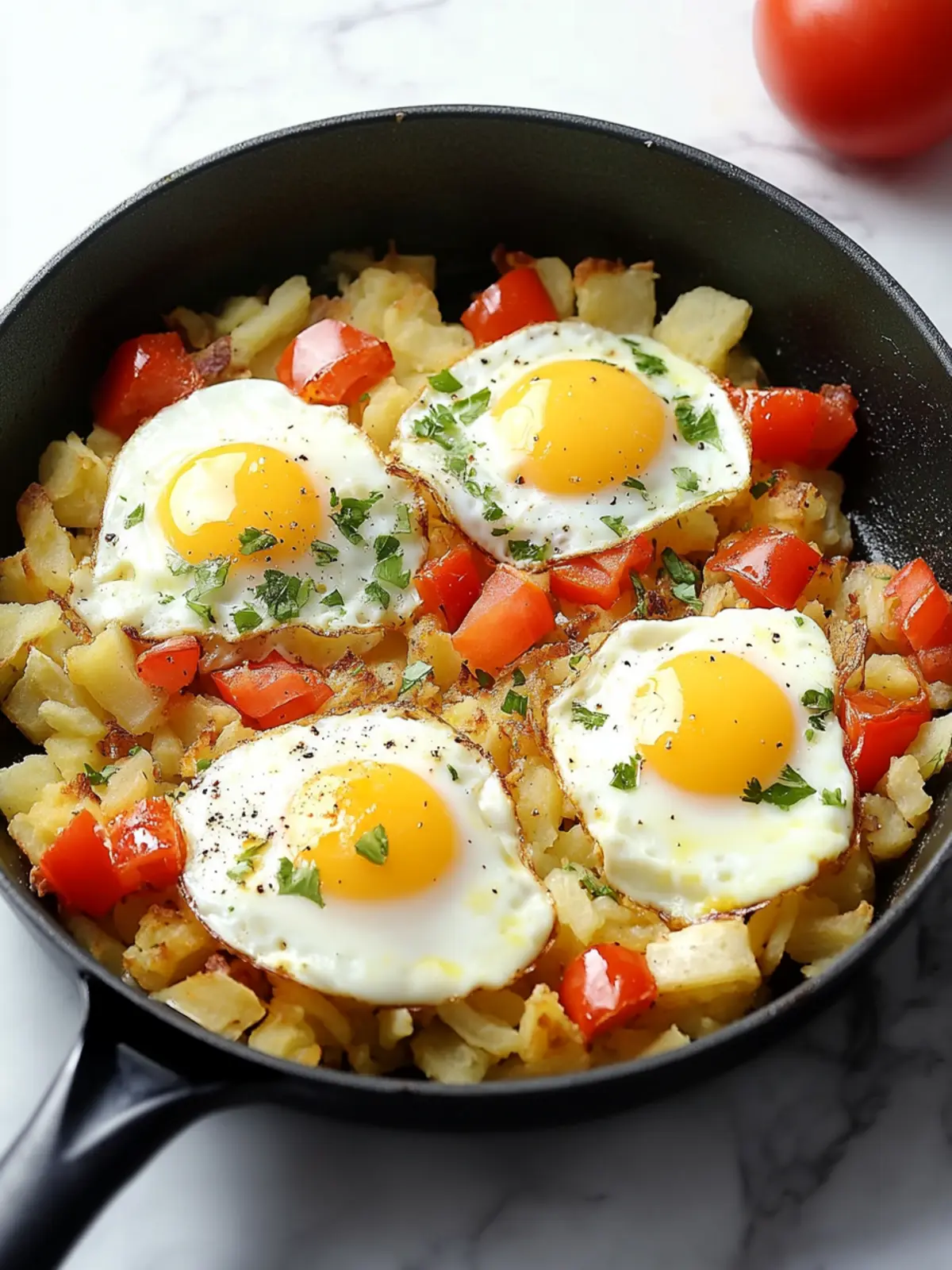 Hash Browns and Eggs Skillet: A Quick Comfort Food Delight 3 Hash Browns and Eggs Skillet