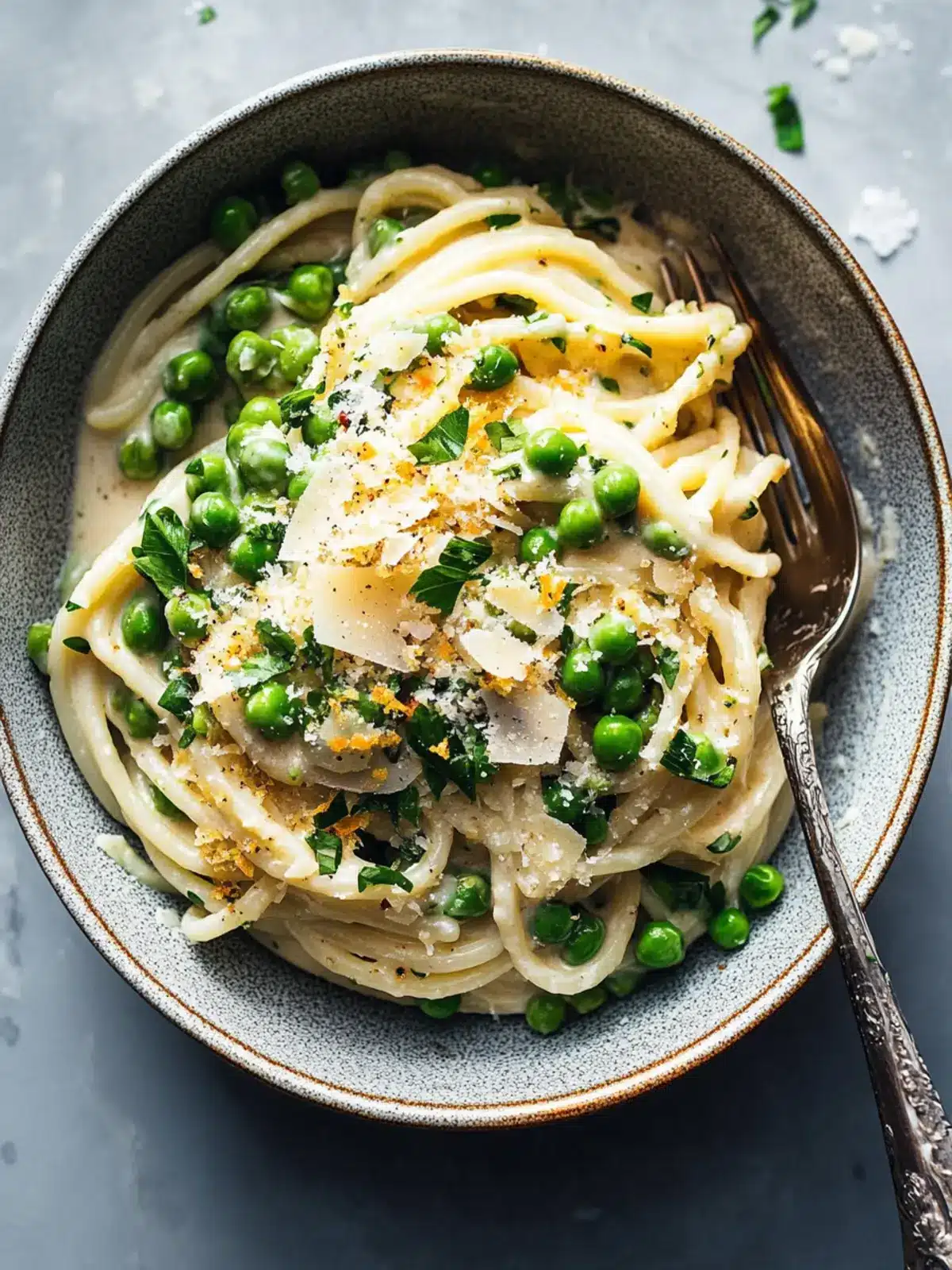 Garlic Cream Bucatini with Peas and Asparagus: Spring's Best Dish 3 Garlic Cream Bucatini with Peas and Asparagus
