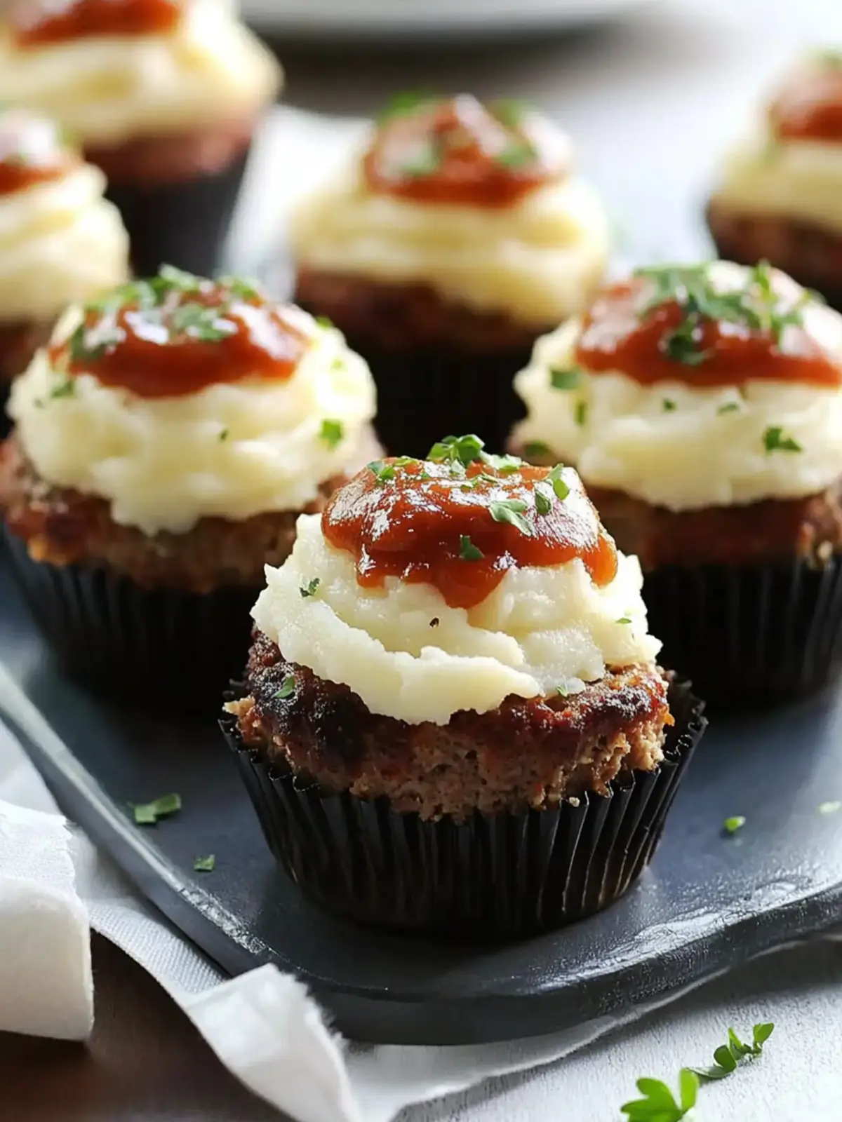 Meatloaf Cupcakes with Mashed Potato for the Ultimate Comfort Food 2 Meatloaf Cupcakes With Mashed Potato