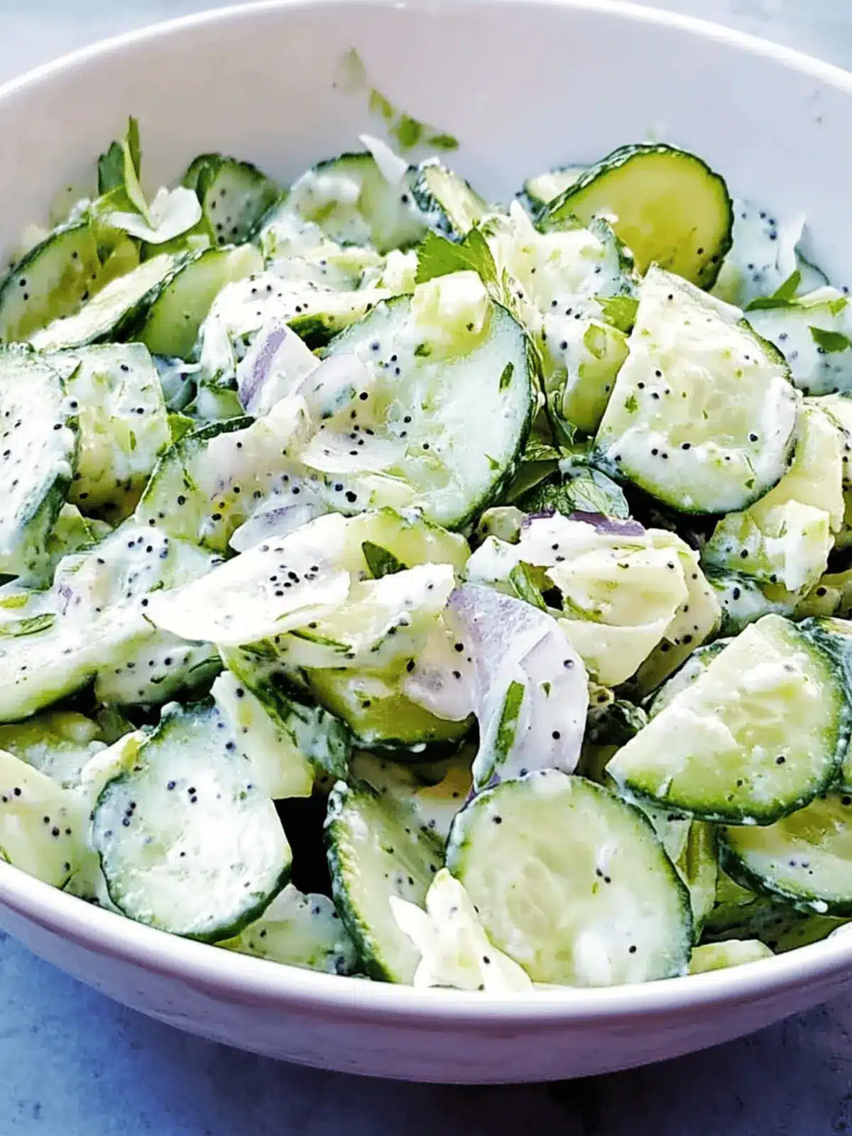 Sour Cream Cucumber Salad with Mustard Seeds for a Fresh Twist 2 Sour Cream Cucumber Salad with Mustard Seeds