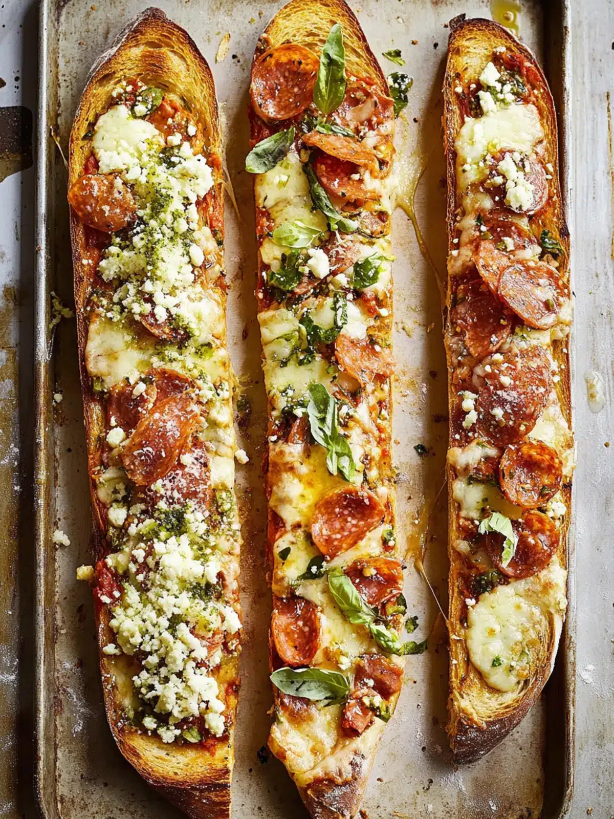 Irresistible Baguette Pizzas: Quick, Easy, and Flavor-Packed! 3 Baguette Pizzas