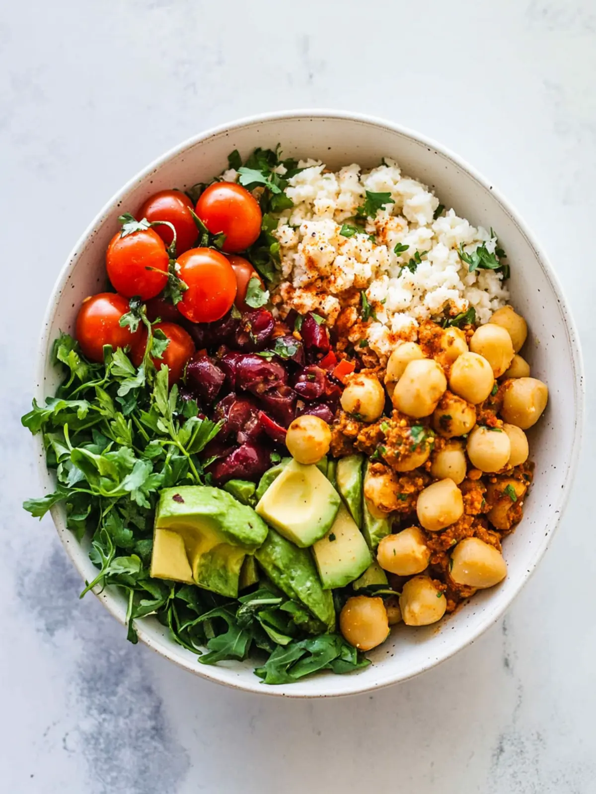 Spicy Mediterranean Lunch Bowl: Quick, Vegan Delight 4 Spicy Mediterranean Lunch Bowl