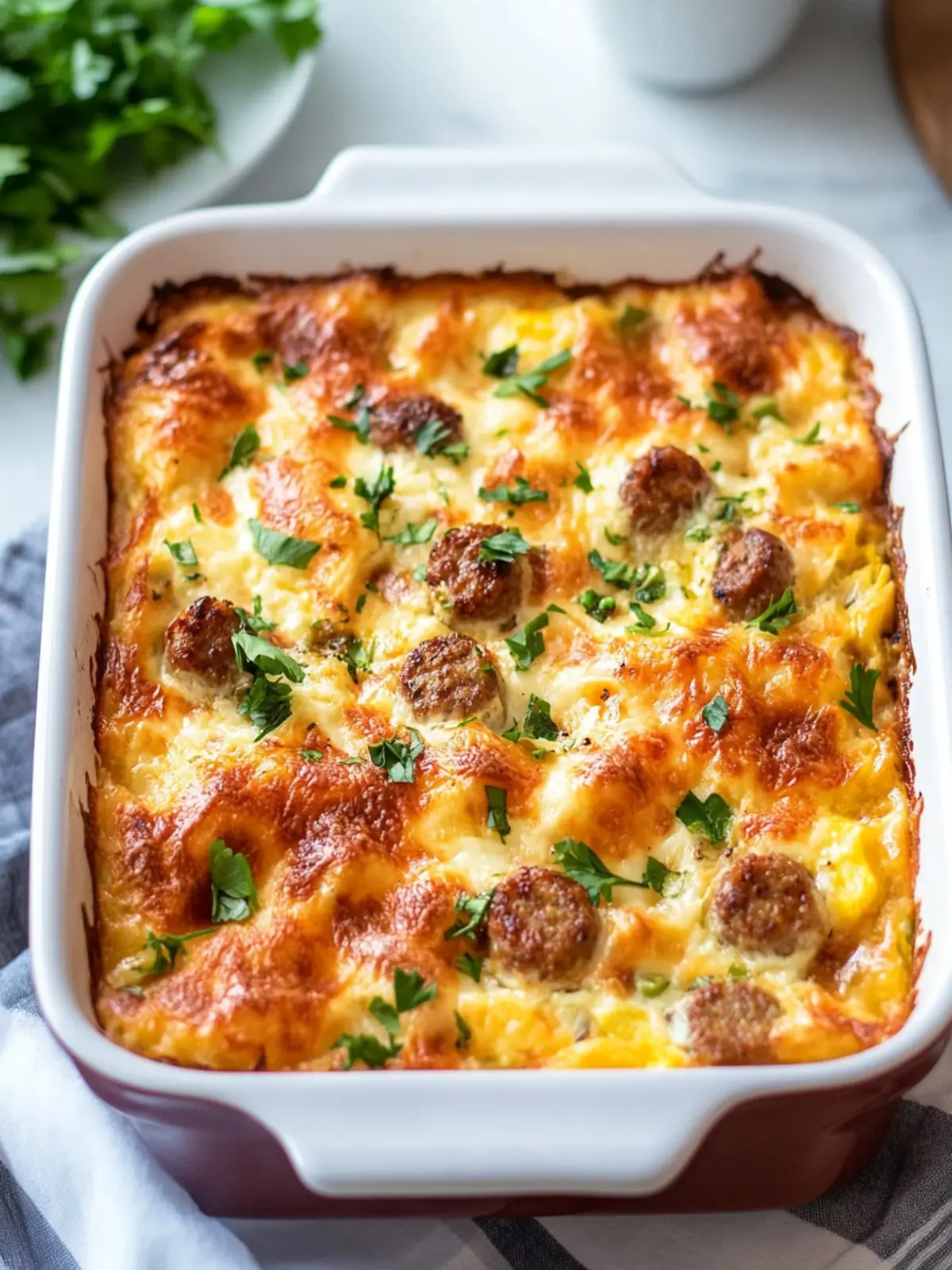 Sausage Egg Casserole with Tater Tots for Effortless Brunch 3 Sausage Egg Casserole with Tator Tots