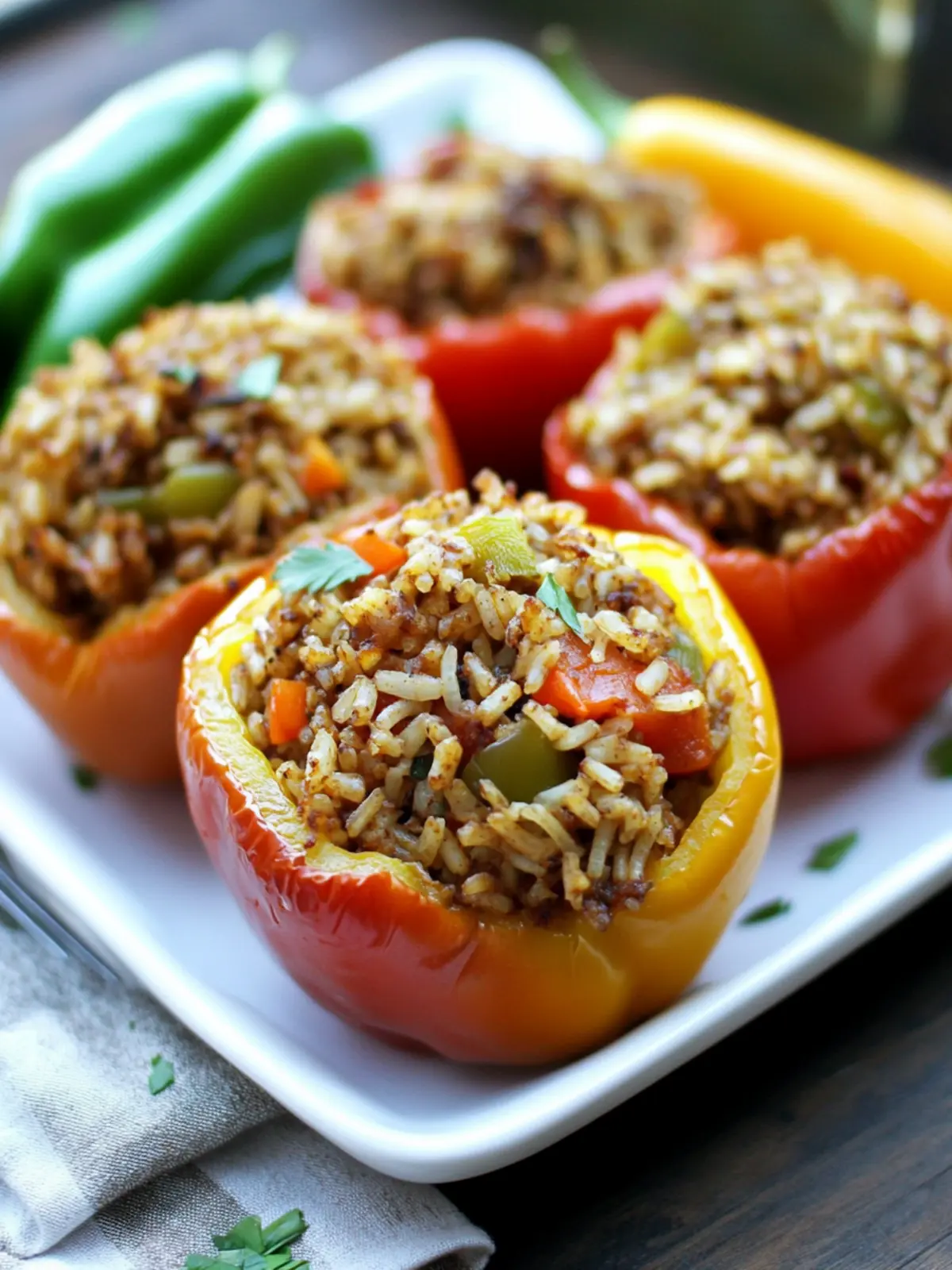 Savory Louisiana Dirty Rice Stuffed Peppers You ll Love 2 Louisiana Dirty Rice Stuffed Peppers