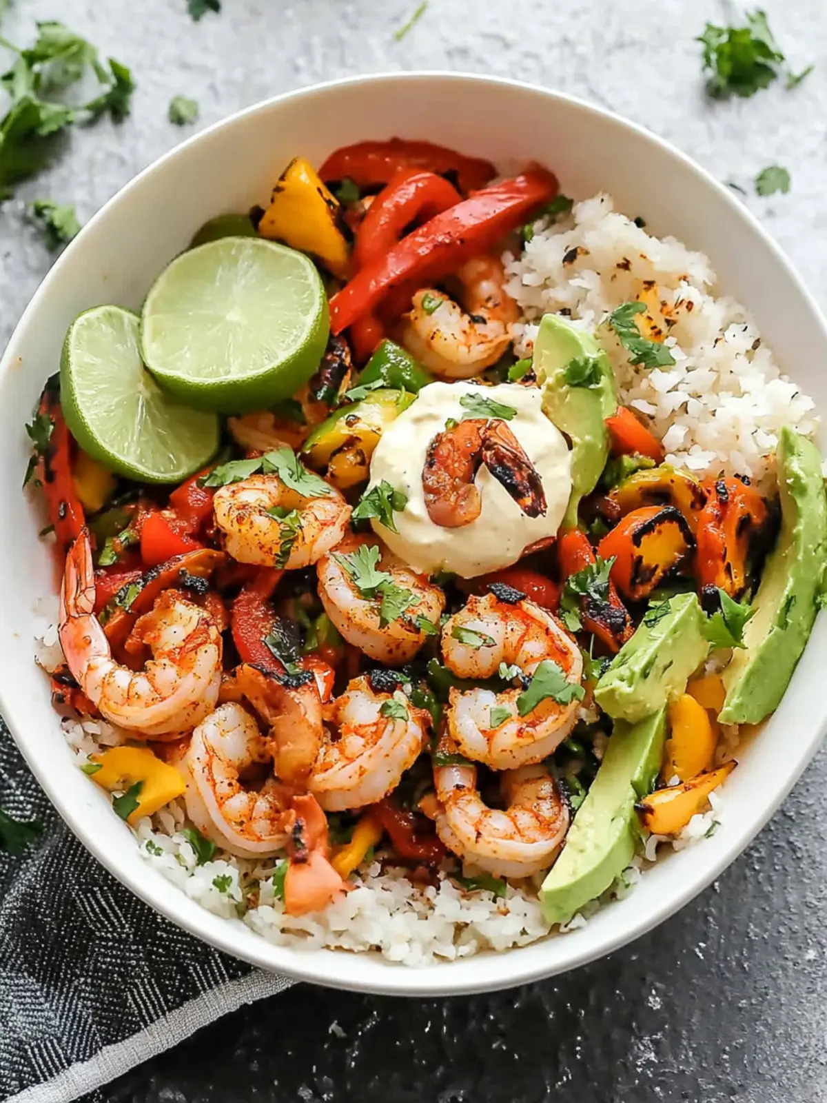 Easy Sheet Pan Shrimp Fajita Bowl with Chipotle Sauce Bliss 3 Easy Sheet Pan Shrimp Fajita Bowl with Chipotle Sauce