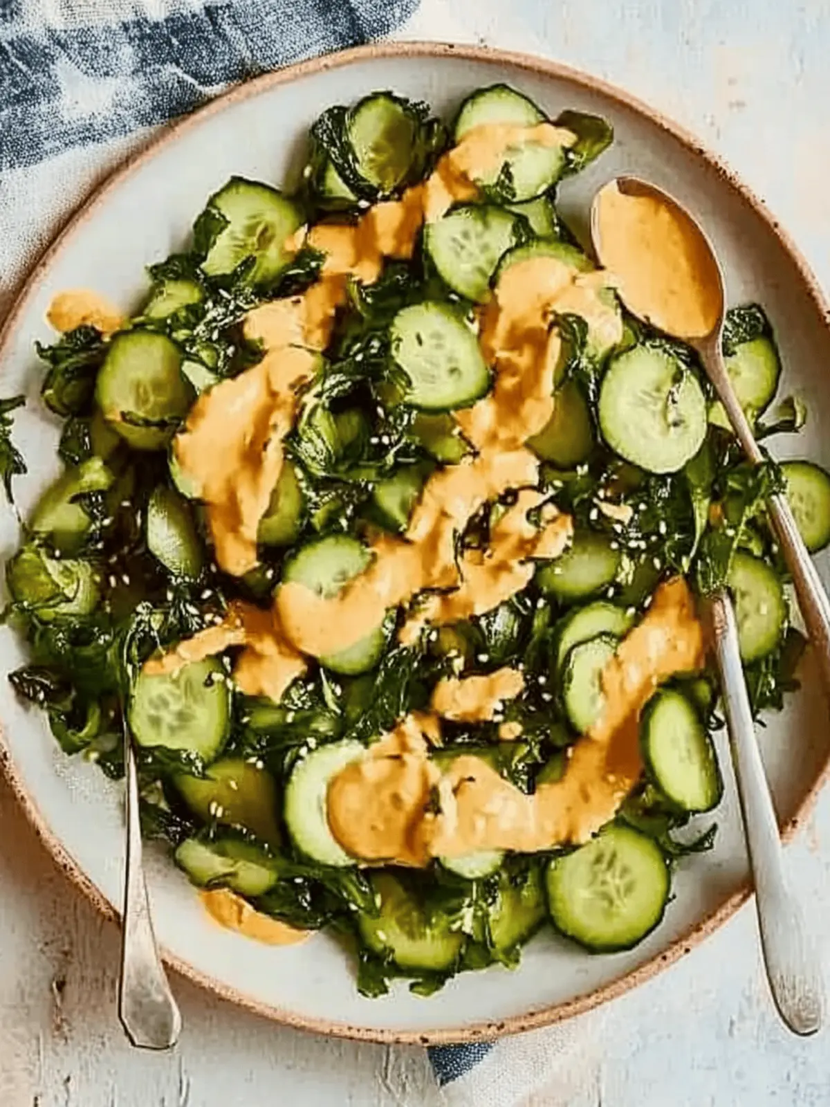 Seaweed & Cucumber Salad with Creamy Sesame Mustard Dressing 3 Seaweed & cucumber salad with sesame mustard dressing