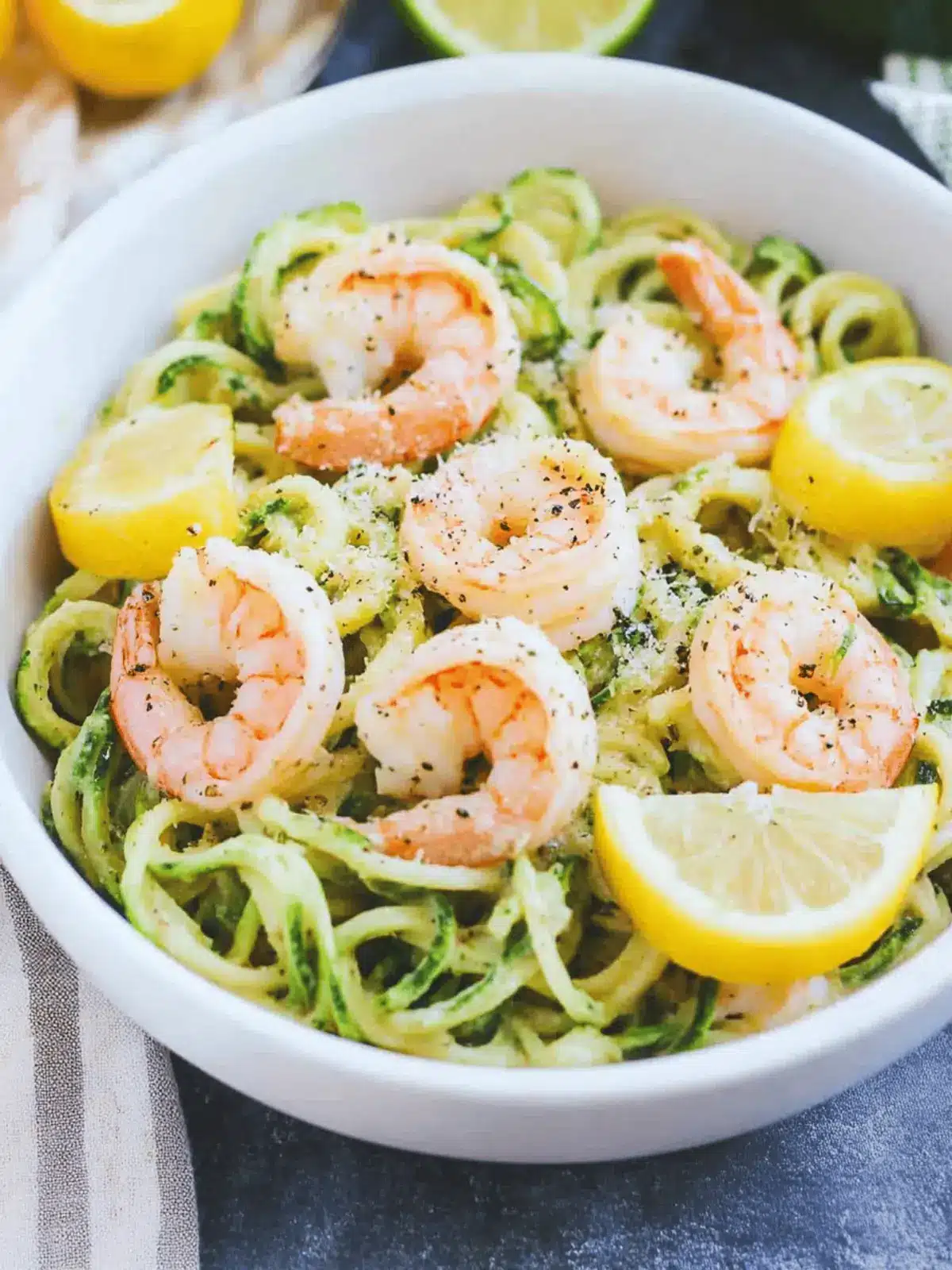 Garlic Parmesan Zoodles and Shrimp: Quick, Healthy Delight 2 Garlic Parmesan Zoodles and Shrimp