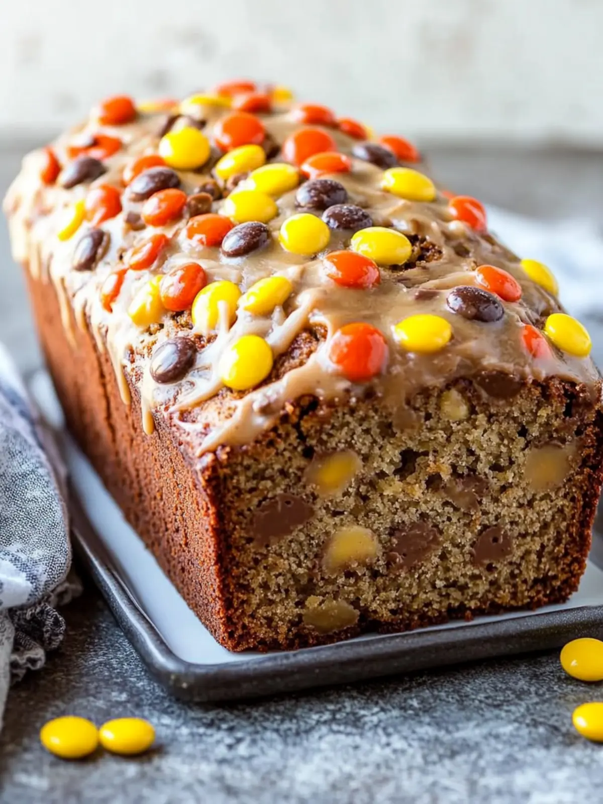Irresistible Reese's Pieces Peanut Butter Banana Quick Bread 2 Reese's Pieces Peanut Butter Banana Quick Bread