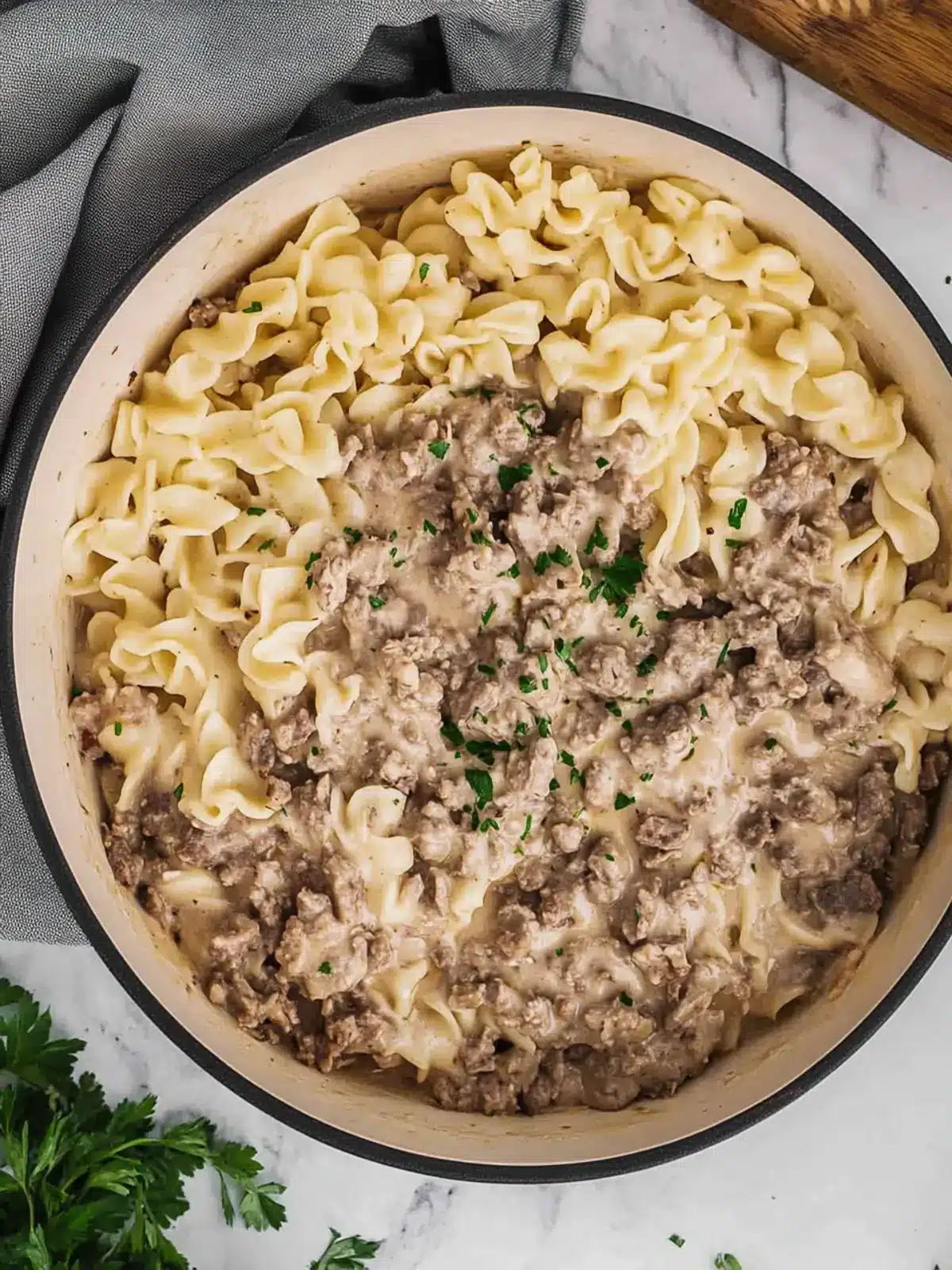 Creamy Hamburger Stroganoff in 30 Minutes Flat 4 Hamburger Stroganoff