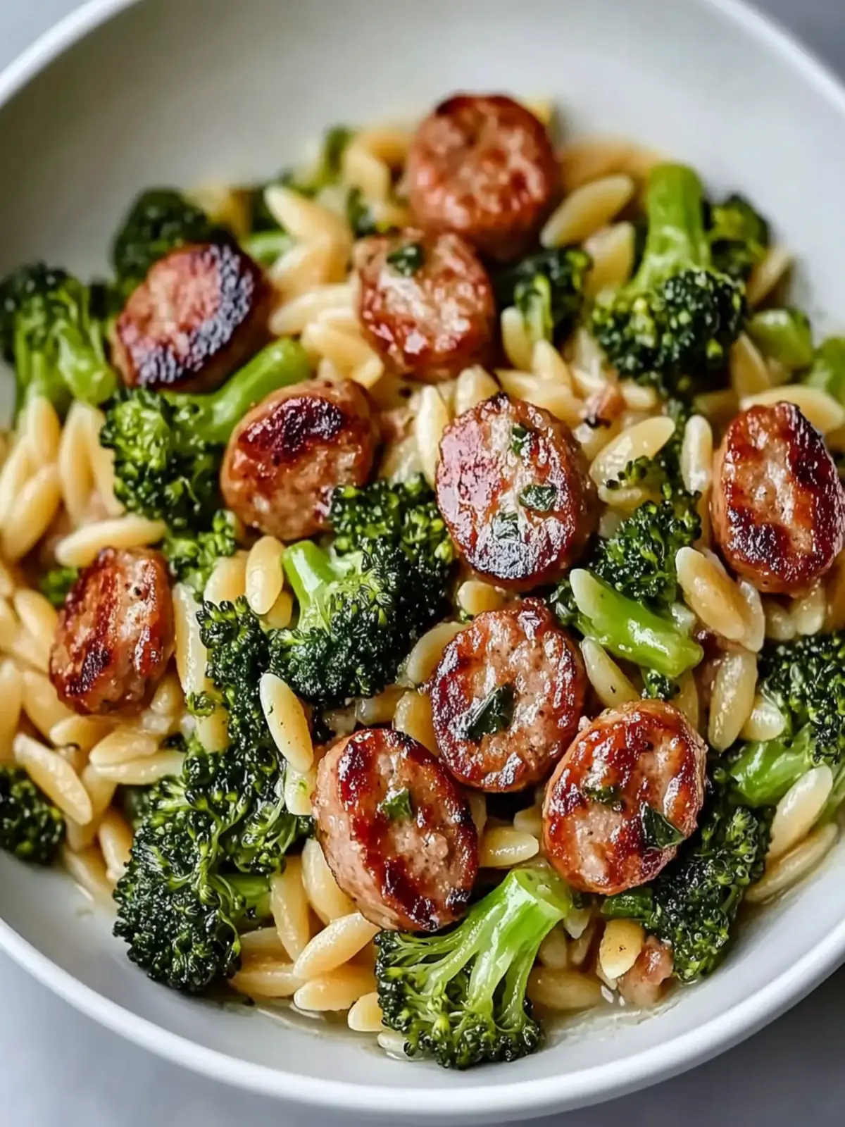 Savory Chicken Sausage and Broccoli Orzo in One Pot Delight 4 Chicken Sausage and Broccoli Orzo