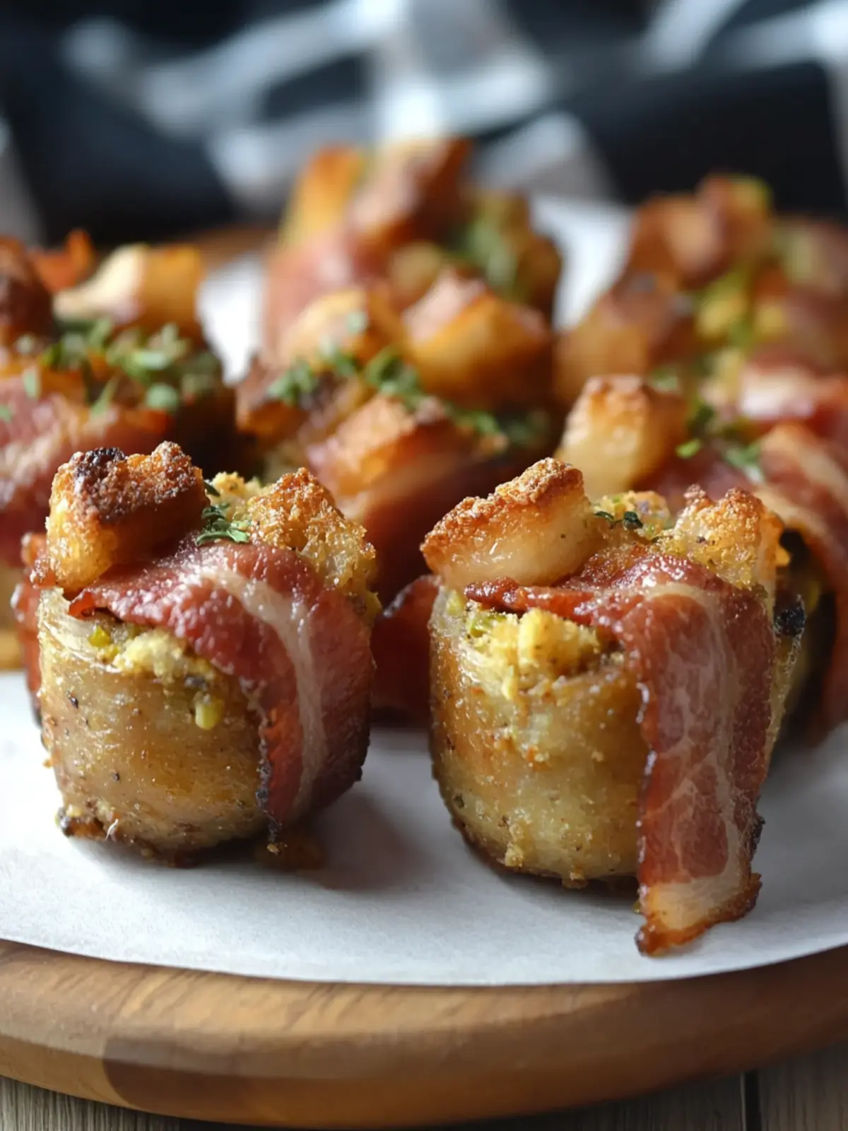 Irresistible Bacon Wrapped Stuffing Bites for Holiday Fun 2 Bacon Wrapped Stuffing Bites