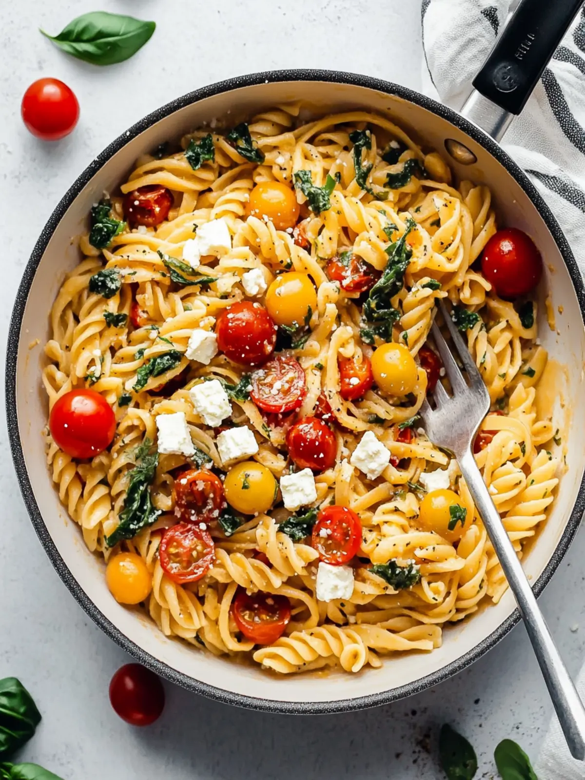 One Pan Feta Pasta with Cherry Tomatoes for Effortless Dinners 2 One Pan Feta Pasta with Cherry Tomatoes