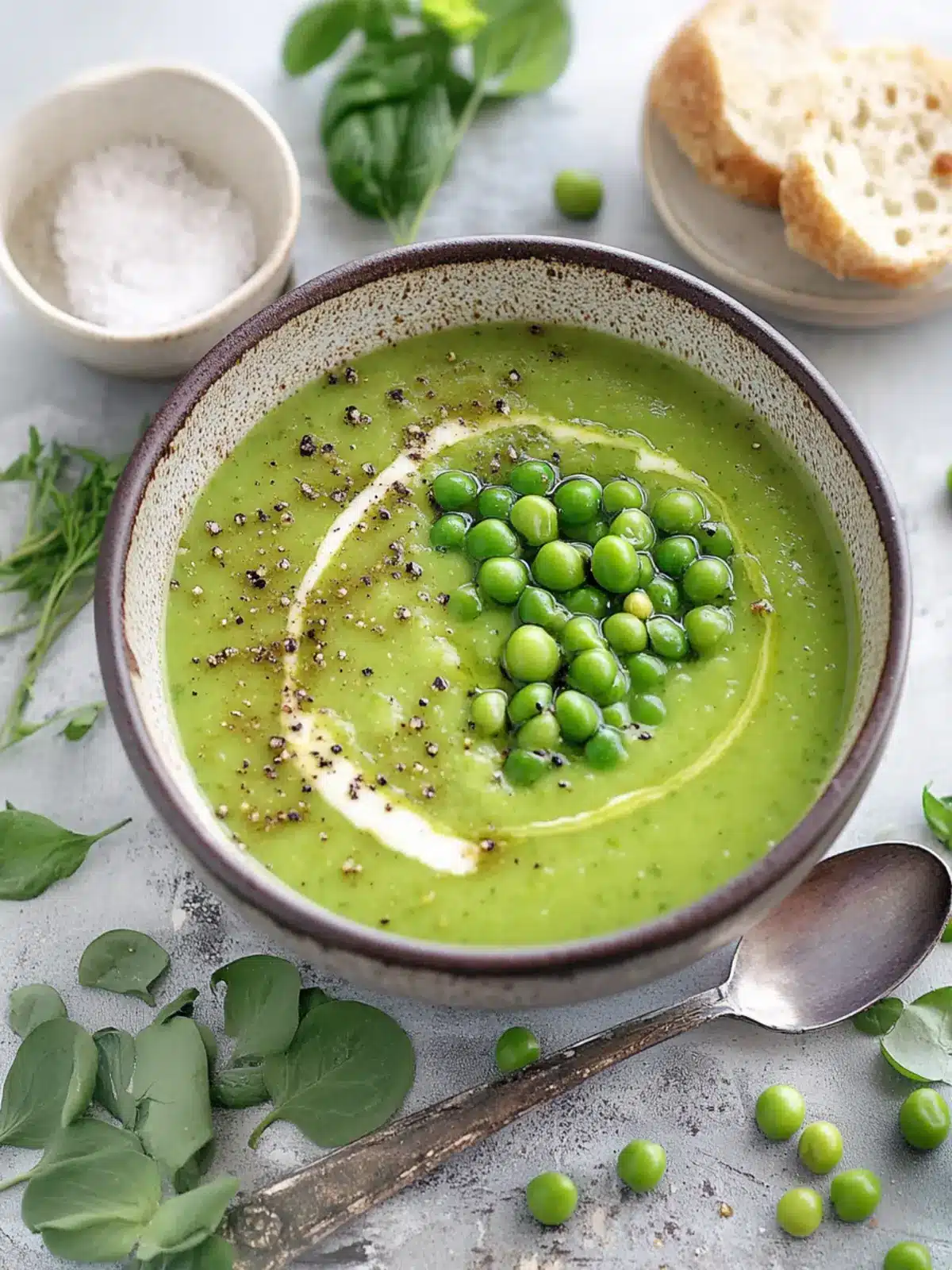 Vibrant Fresh Pea Soup: A Creamy Vegan Delight to Savor 2 Fresh Pea Soup