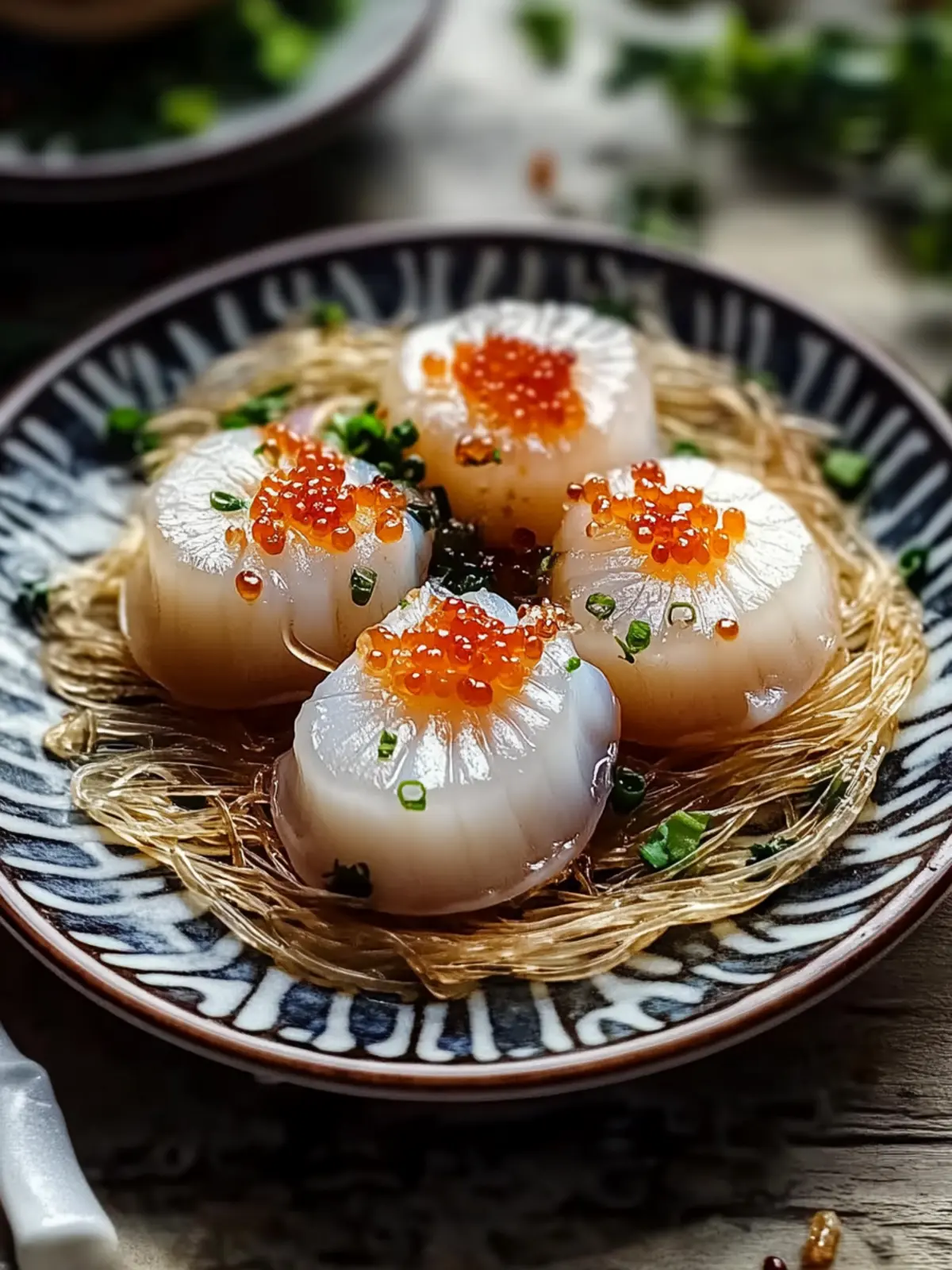 Steamed Scallops with Glass Noodles for an Elegant Dinner 2 Steamed Scallops with Glass Noodles