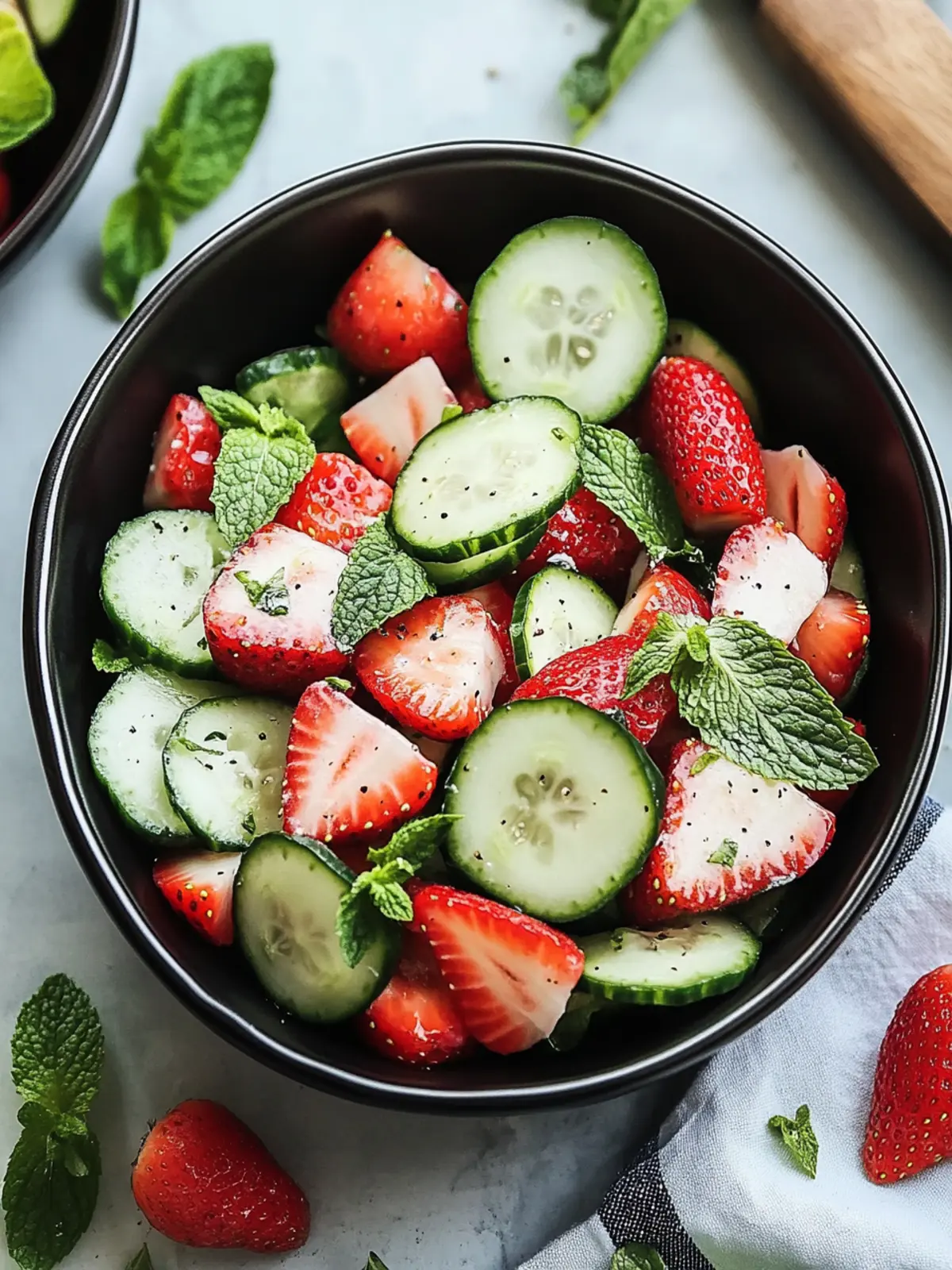 Delicious Cucumber Strawberry Salad to Refresh Your Summer! 4 Cucumber Strawberry Salad