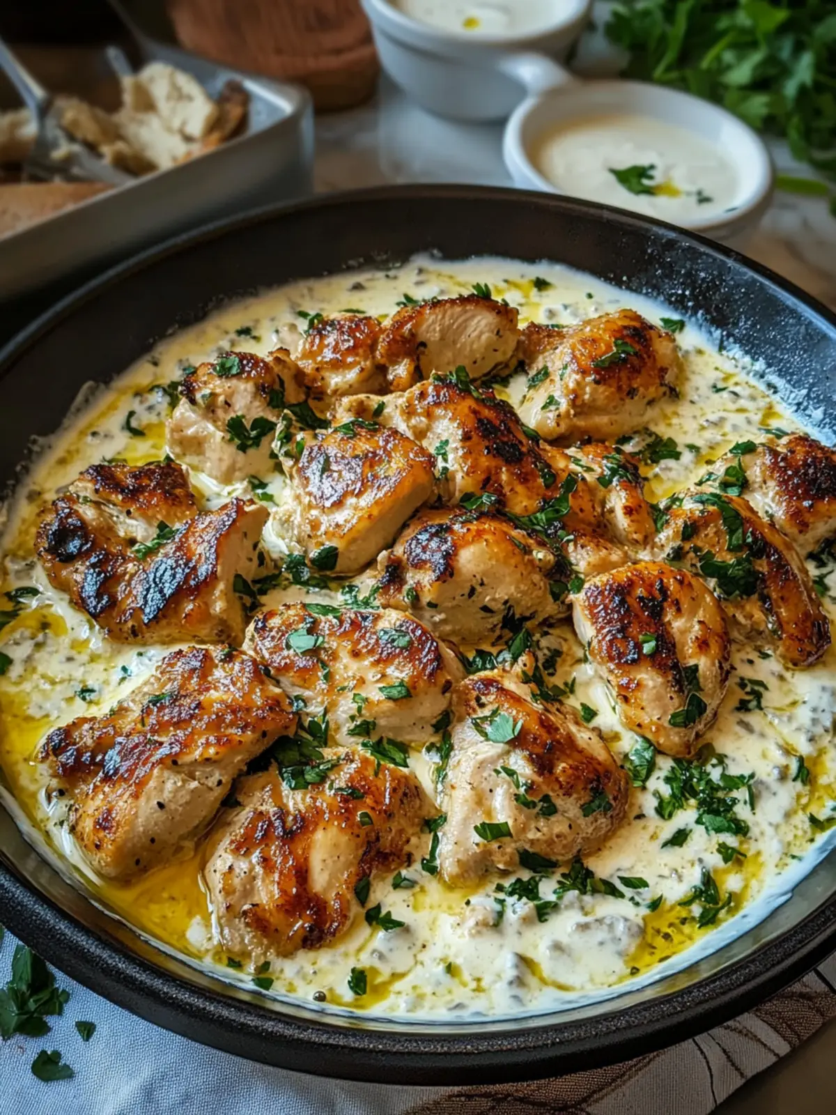 Savor Turkish Chicken with Creamy White Sauce in 30 Minutes 4 Turkish Chicken with Creamy White Sauce