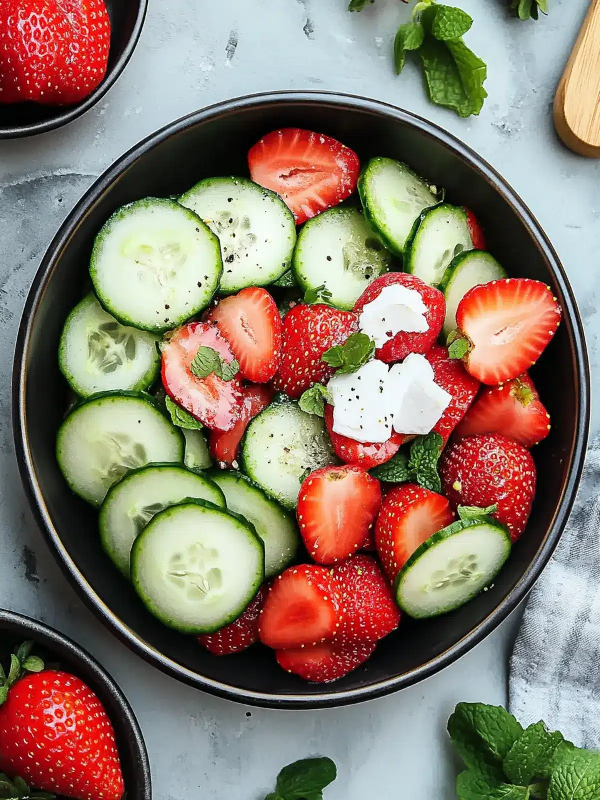 Delicious Cucumber Strawberry Salad to Refresh Your Summer! 3 Cucumber Strawberry Salad