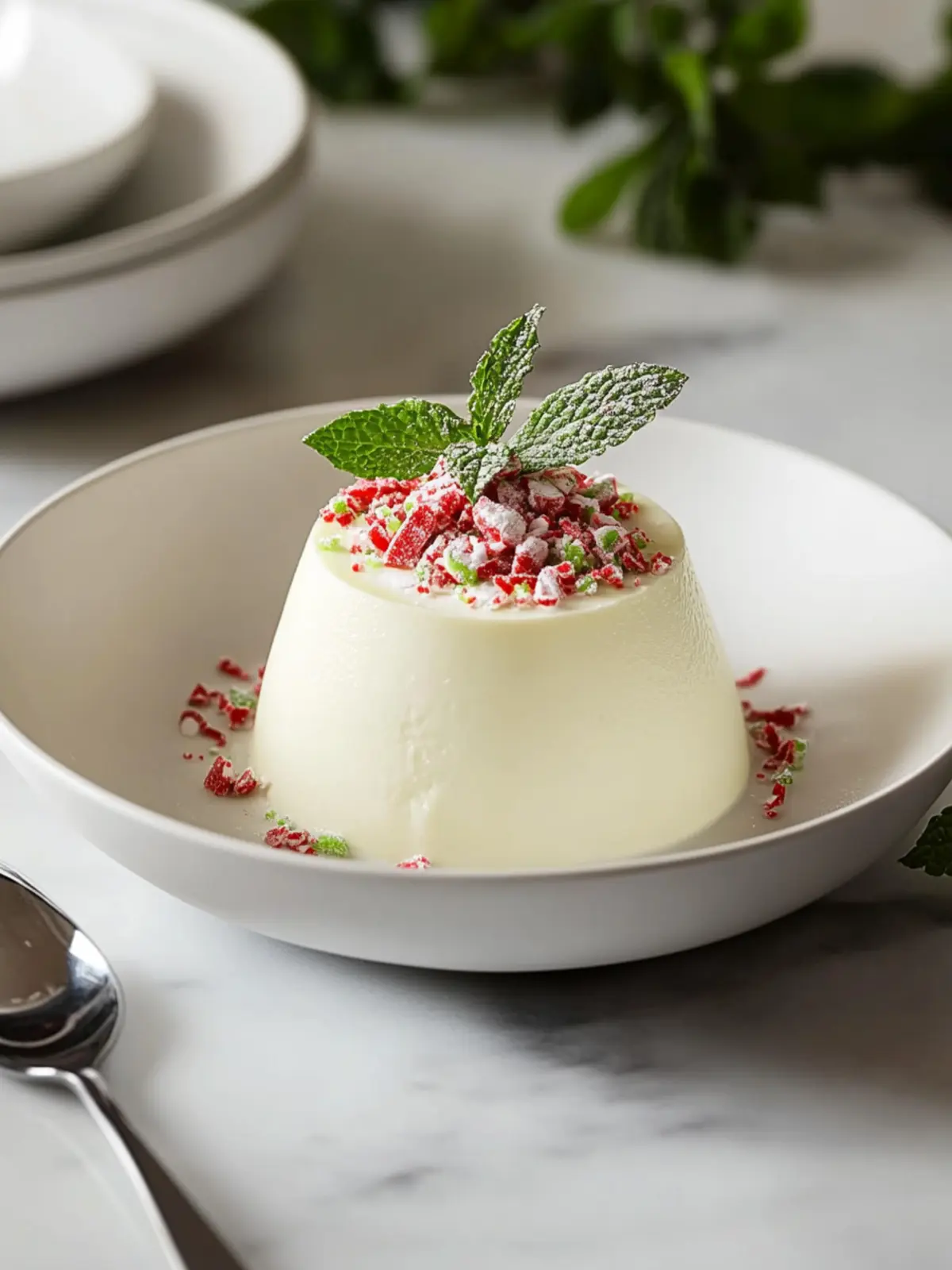 Delicious White Chocolate Peppermint Panna Cotta for Holidays 4 White Chocolate Peppermint Panna Cotta