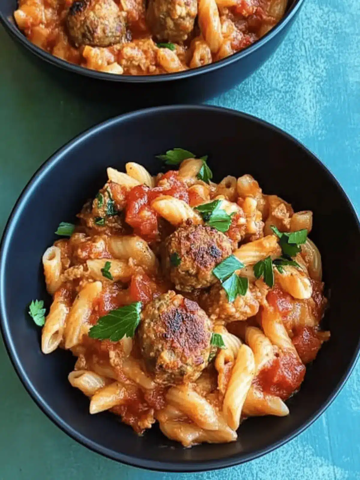 One Pot Baked Meatballs and Pasta for Cozy Family Nights 3 One Pot Baked Meatballs and pasta