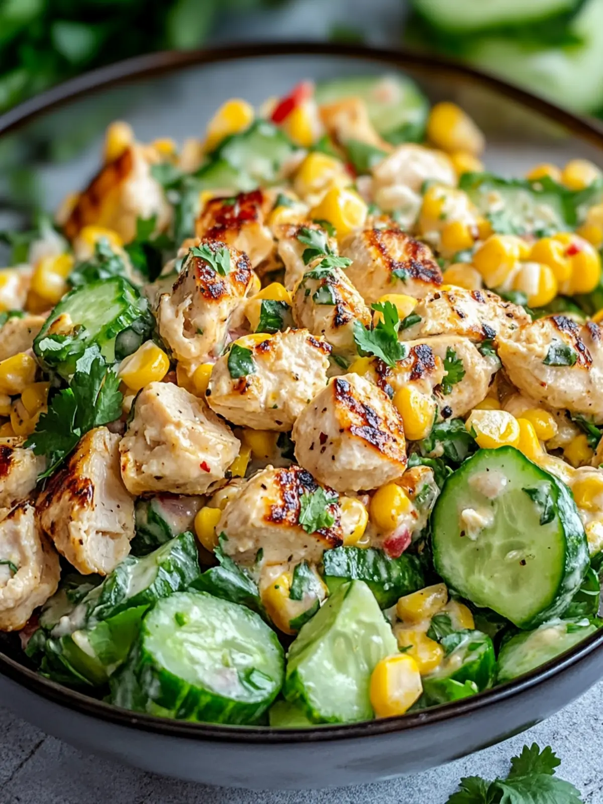 Street Corn Creamy Cucumber Chicken Salad for Summer Bliss 3 Street Corn Creamy Cucumber Chicken Salad