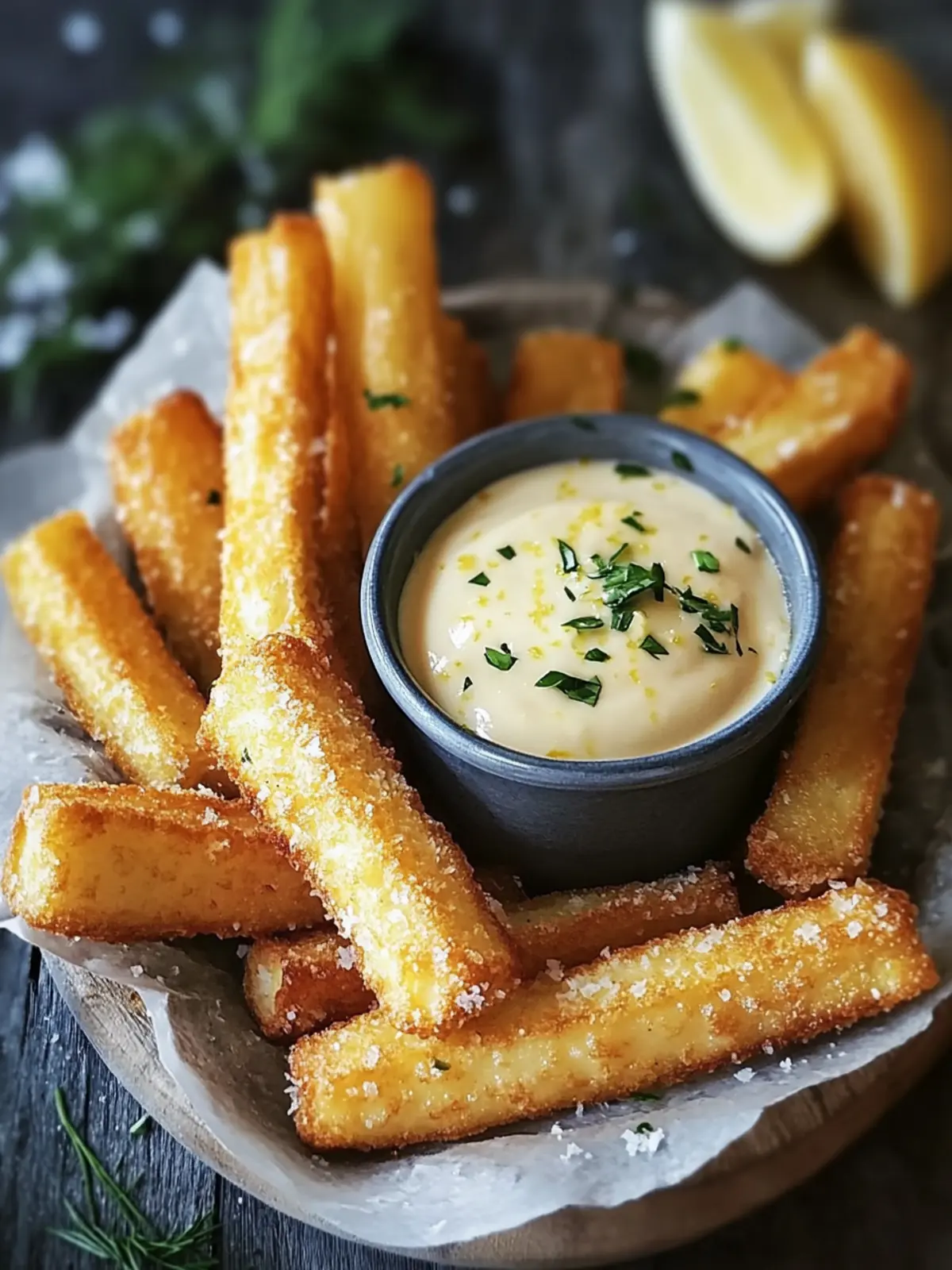 Crispy Haloumi Fries With Tangy Lemon Cream for Ultimate Snack Bliss 4 Haloumi Fries With Tangy Lemon Cream