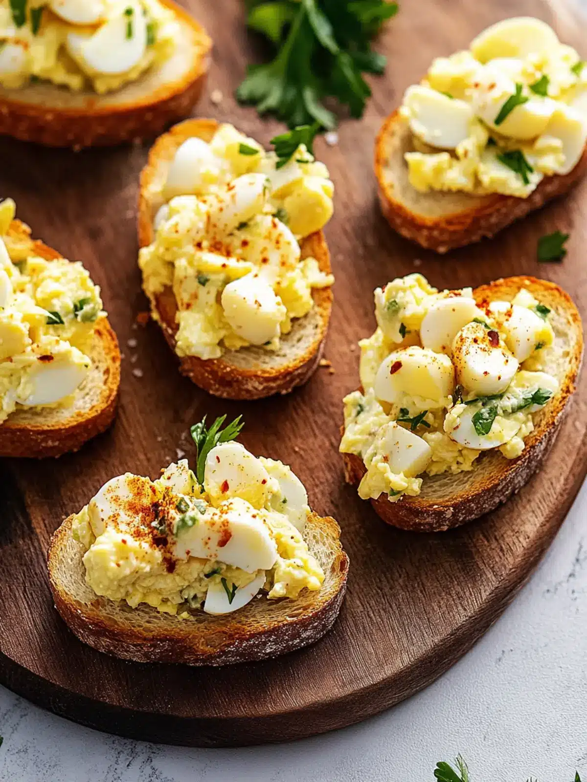 Tangy Egg Salad Crostini: A Fresh Twist on Classic Appetizers 3 Tangy Egg Salad Crostini