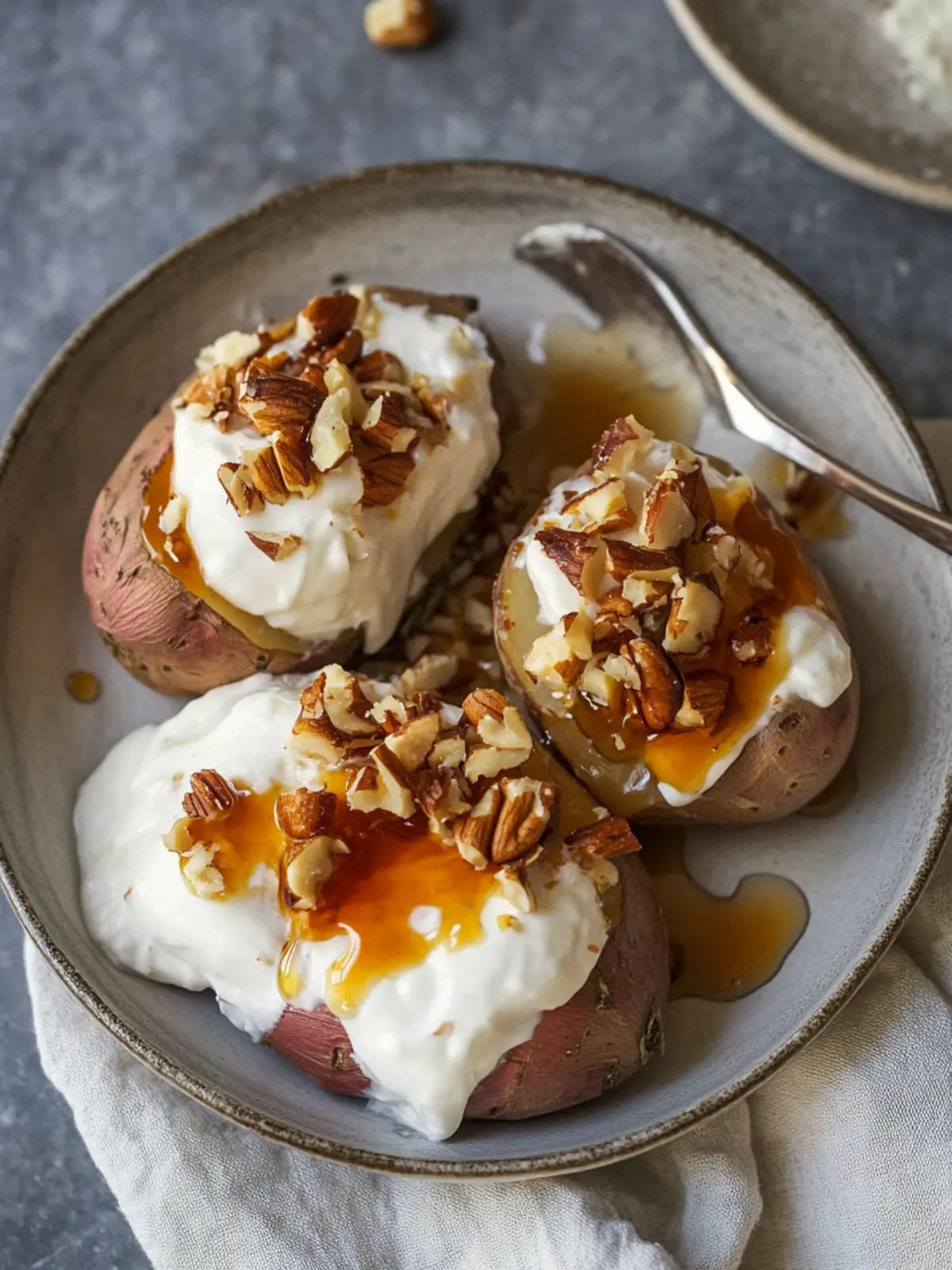 Sweet Morning Potato with Yogurt and Maple Bliss 4 Sweet Morning Potato with Yogurt, Maple Syrup & Nuts