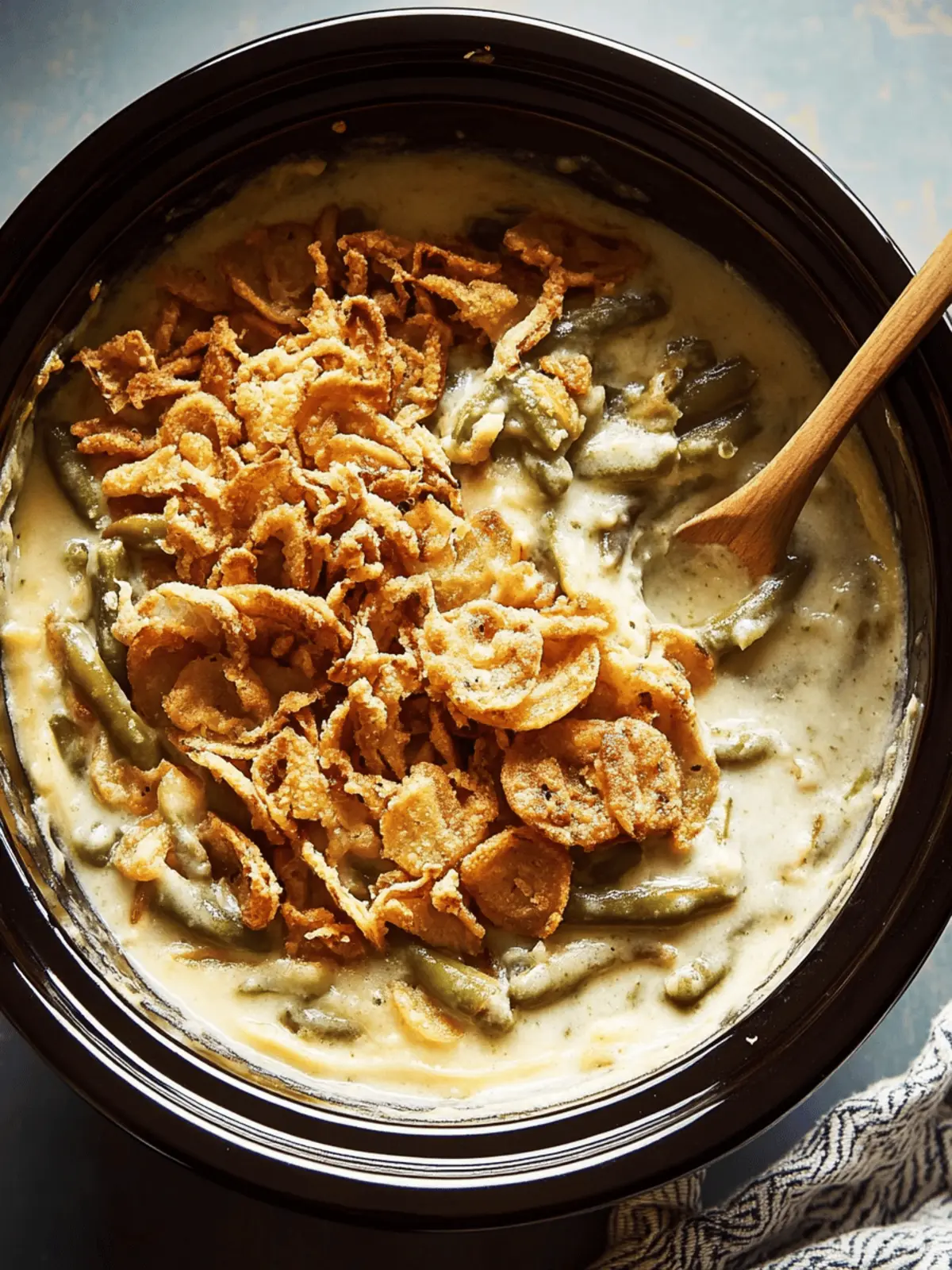 Crockpot Green Bean Casserole That Steals the Holiday Show 3 Crockpot Green Bean Casserole