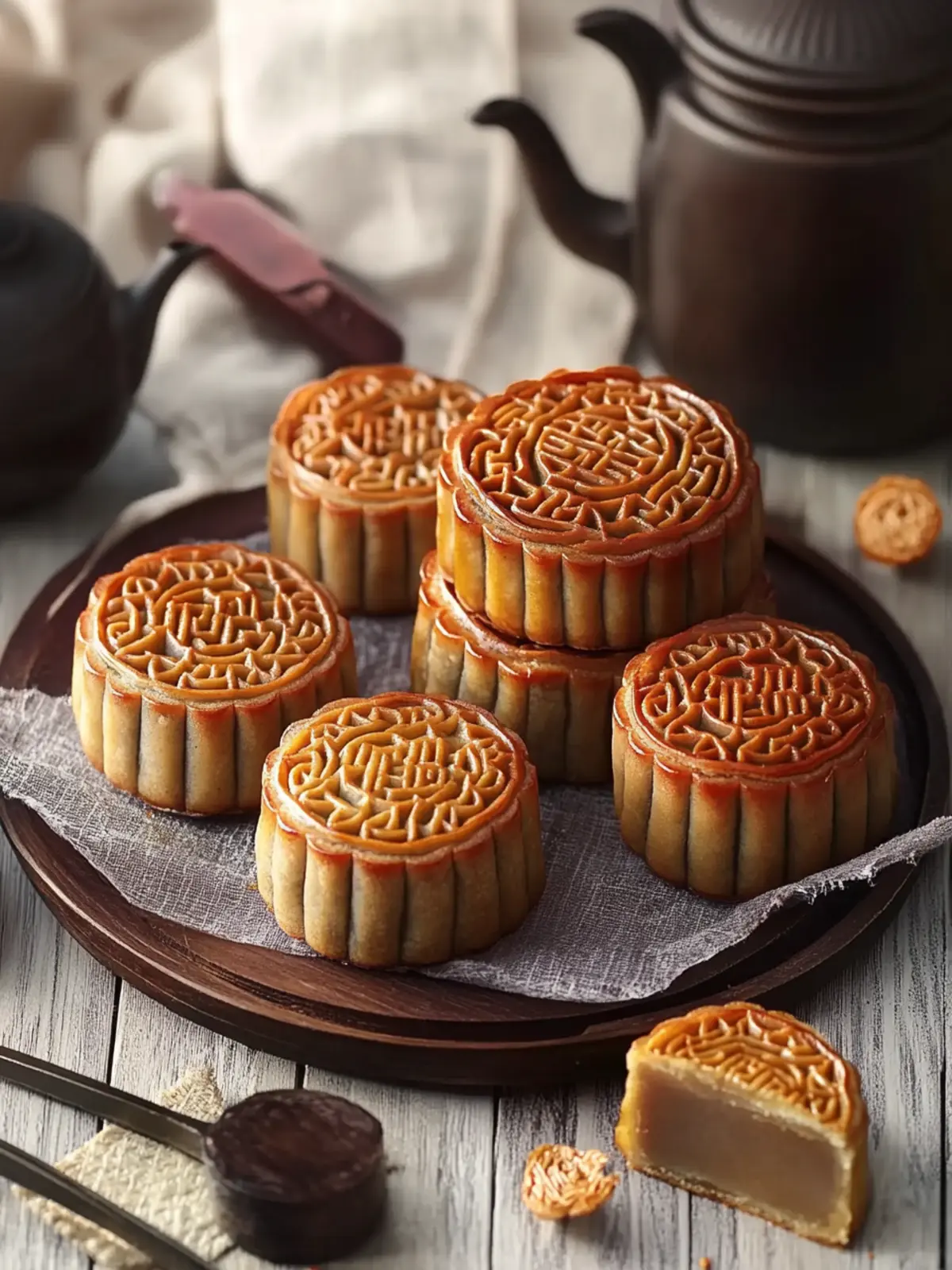 Homemade Traditional Mooncakes: Sweet Custom Fillings Await 3 Traditional Mooncakes