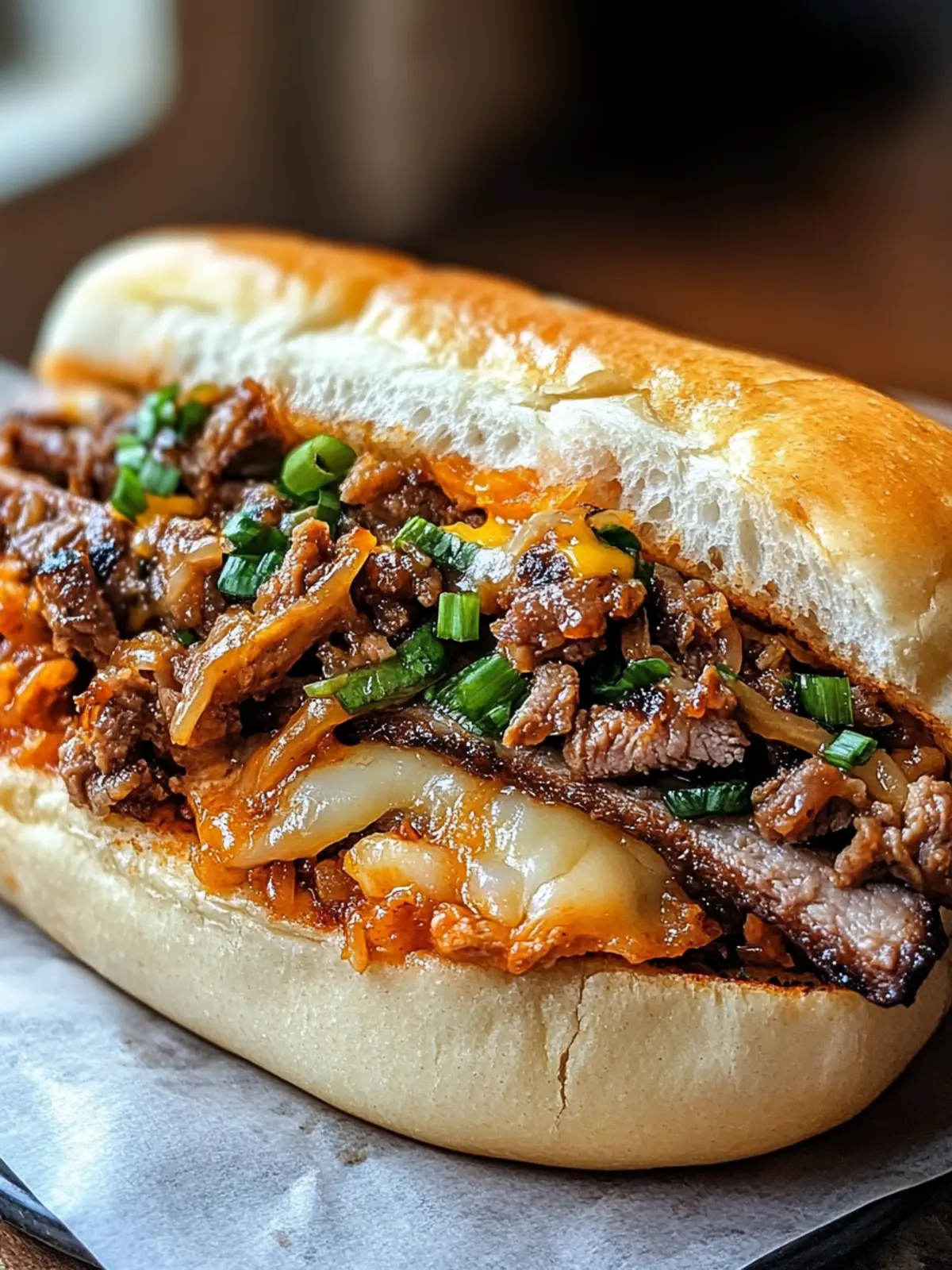Savory Kimchi Bulgogi Cheesesteak: A Flavor-Packed Treat 2 Kimchi Bulgogi Cheesesteak