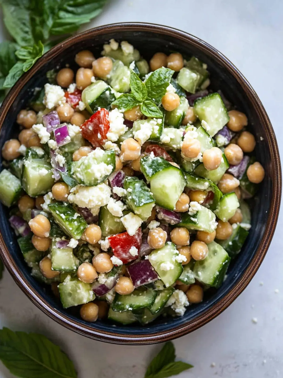 Delicious Chickpea Feta Cucumber Salad Ready in 10 Minutes 4 Chickpea Feta Cucumber Salad