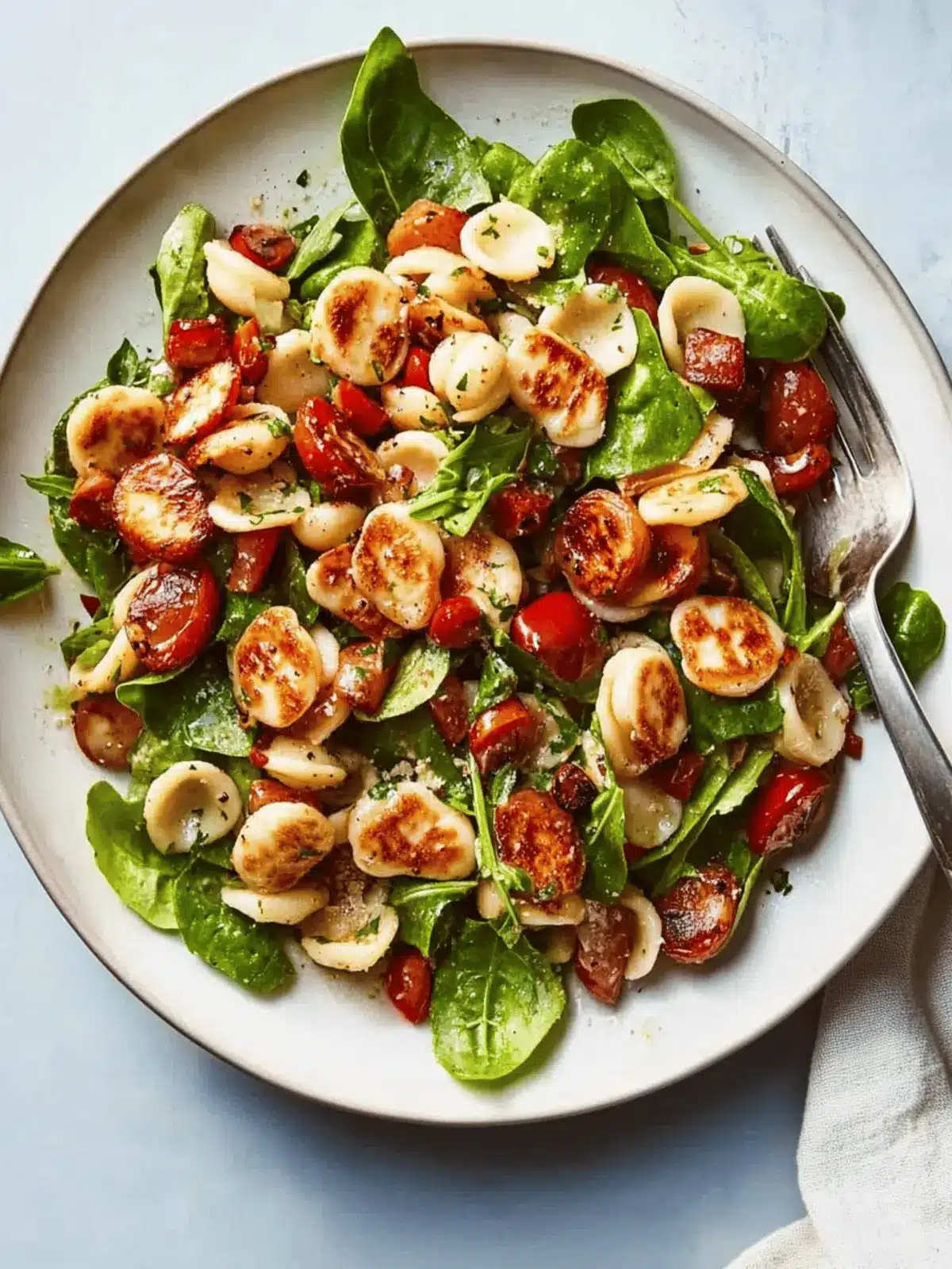 Orecchiette Salad with Halloumi Croutons: A Flavor Burst! 2 Orecchiette Salad With Halloumi Croutons
