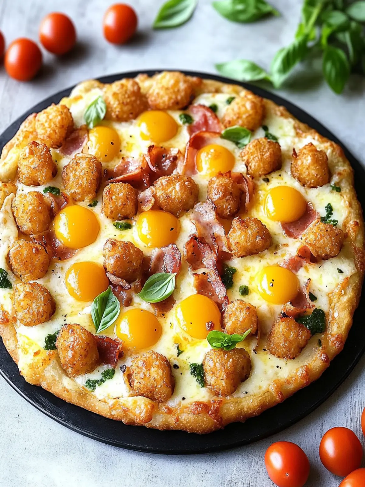 Tater Tot Breakfast Pizza: A Fun Twist on Morning Comfort 2 Tater Tot Breakfast Pizza