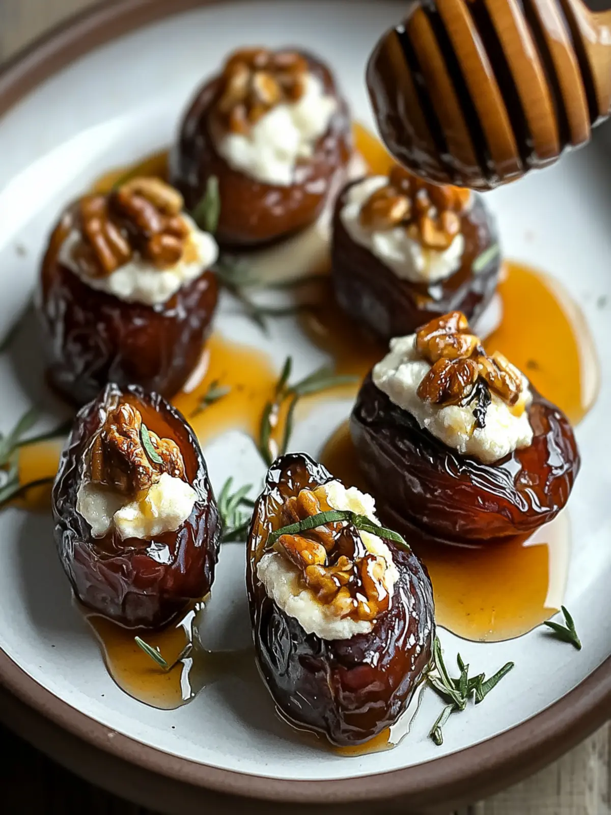 Roasted Stuffed Dates with Goat Cheese and Honey Bliss 3 Roasted Stuffed Dates with Goat Cheese and Honey