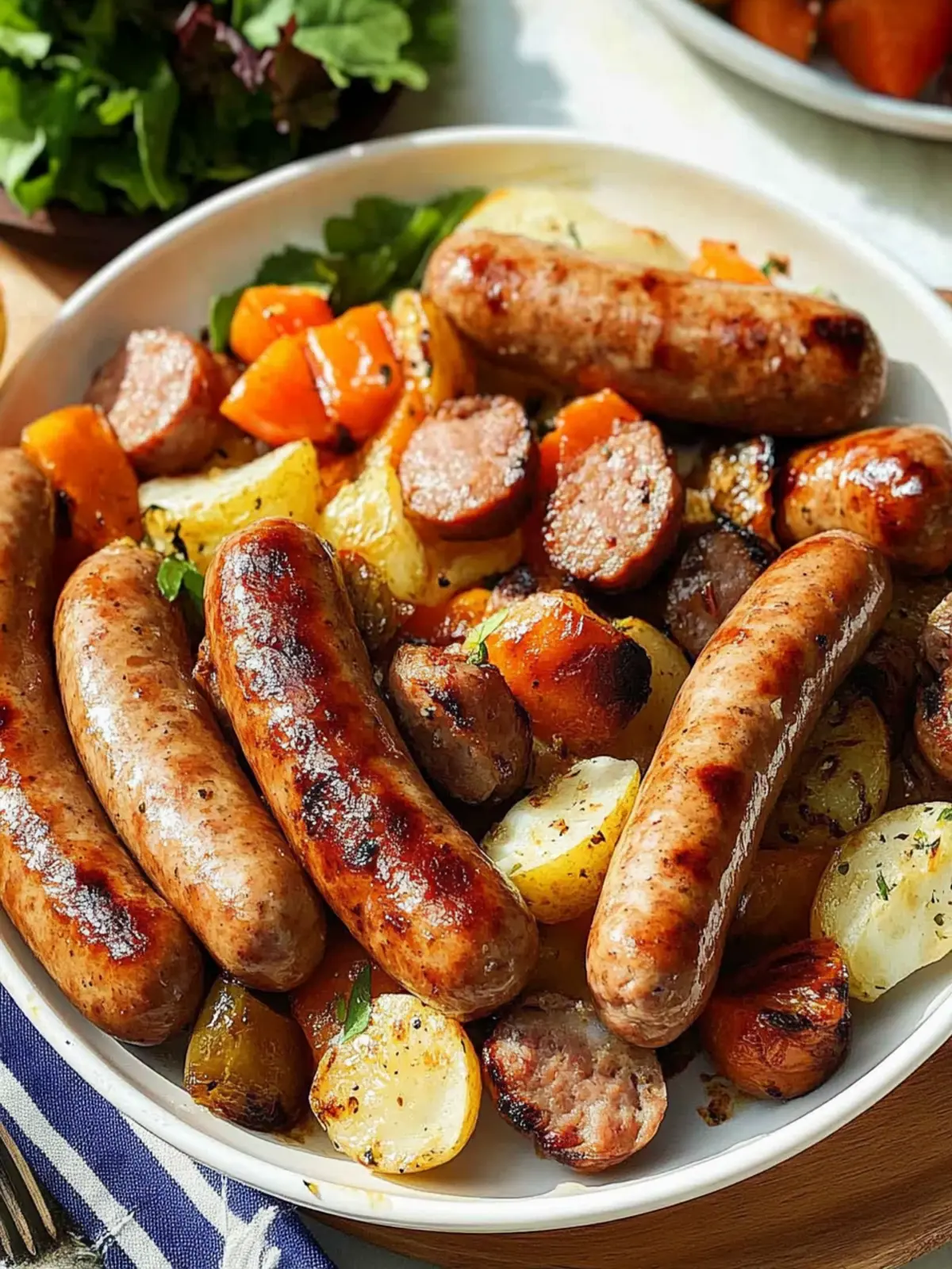 Savory Bratwurst Dinner in Foil Packets for Easy Grilling 2 Bratwurst Dinner