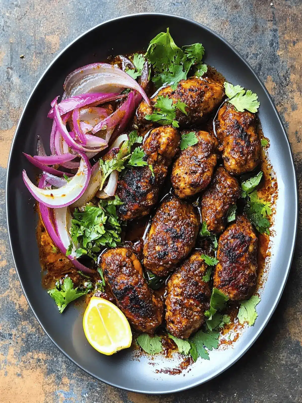 Coffee and Chilli Chicken Koftas with Onions That Wow 3 Coffee and chilli chicken koftas with onions