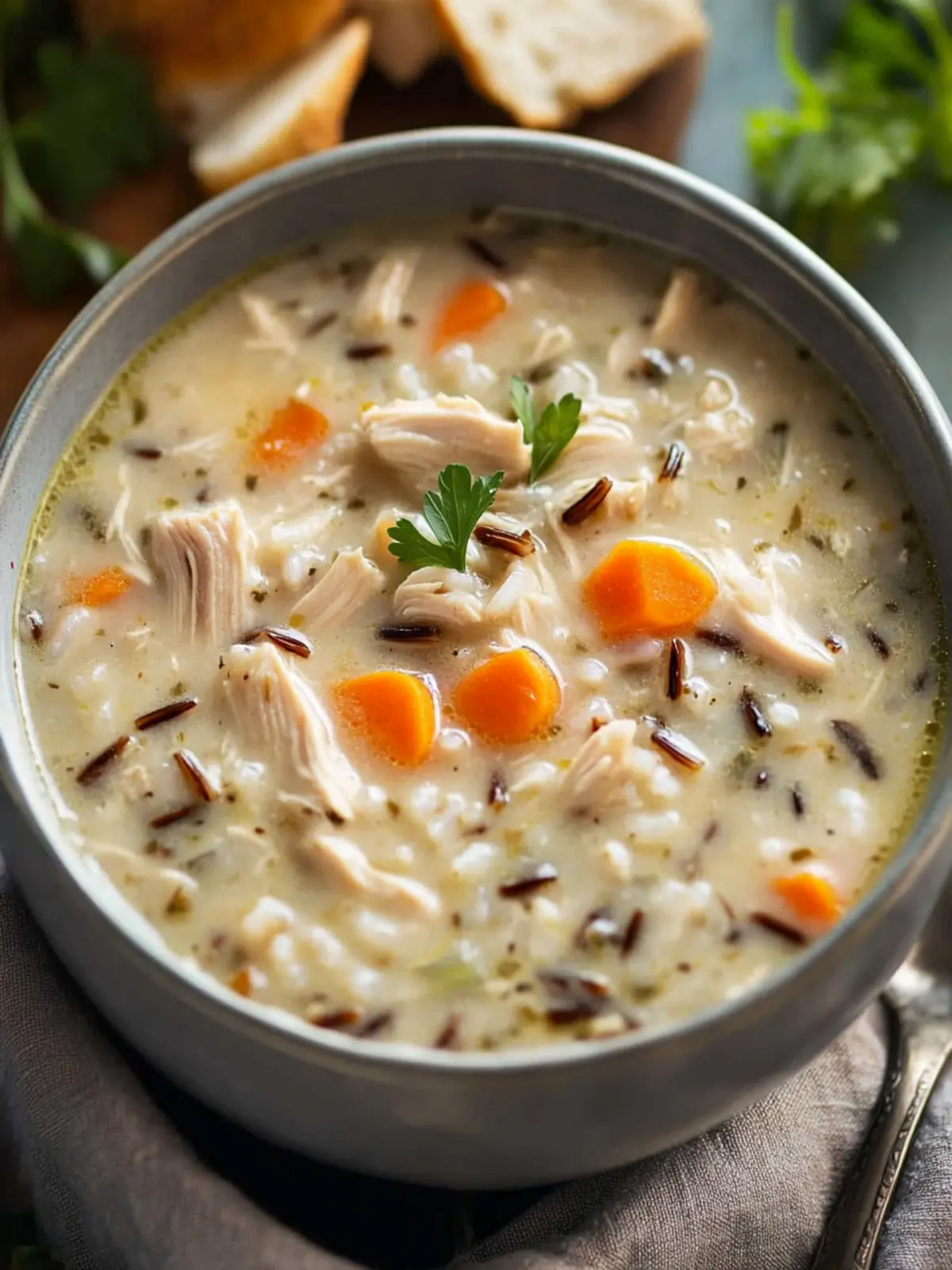 Crock Pot Chicken and Wild Rice Soup That's Creamy Without Cream 3 Crock Pot Chicken and Wild Rice Soup