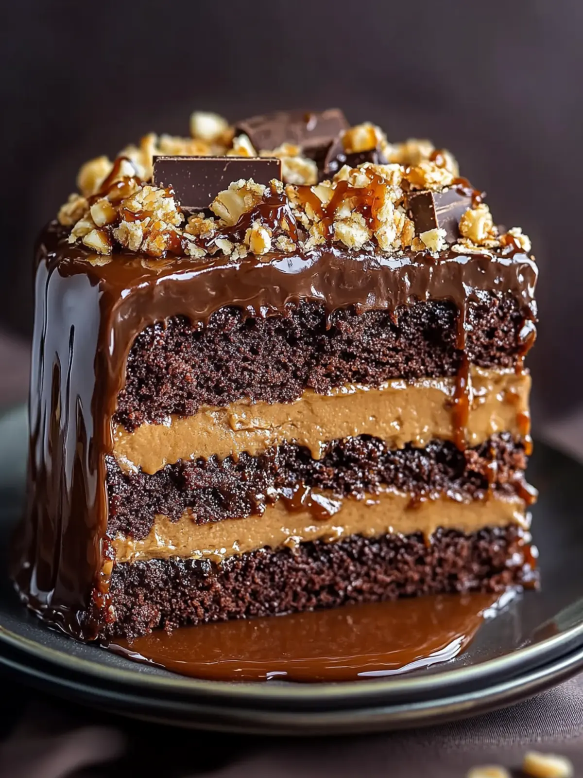 Irresistible Chocolate Caramel Toffee Crunch Cake Recipe 3 Chocolate Caramel Toffee Crunch Cake