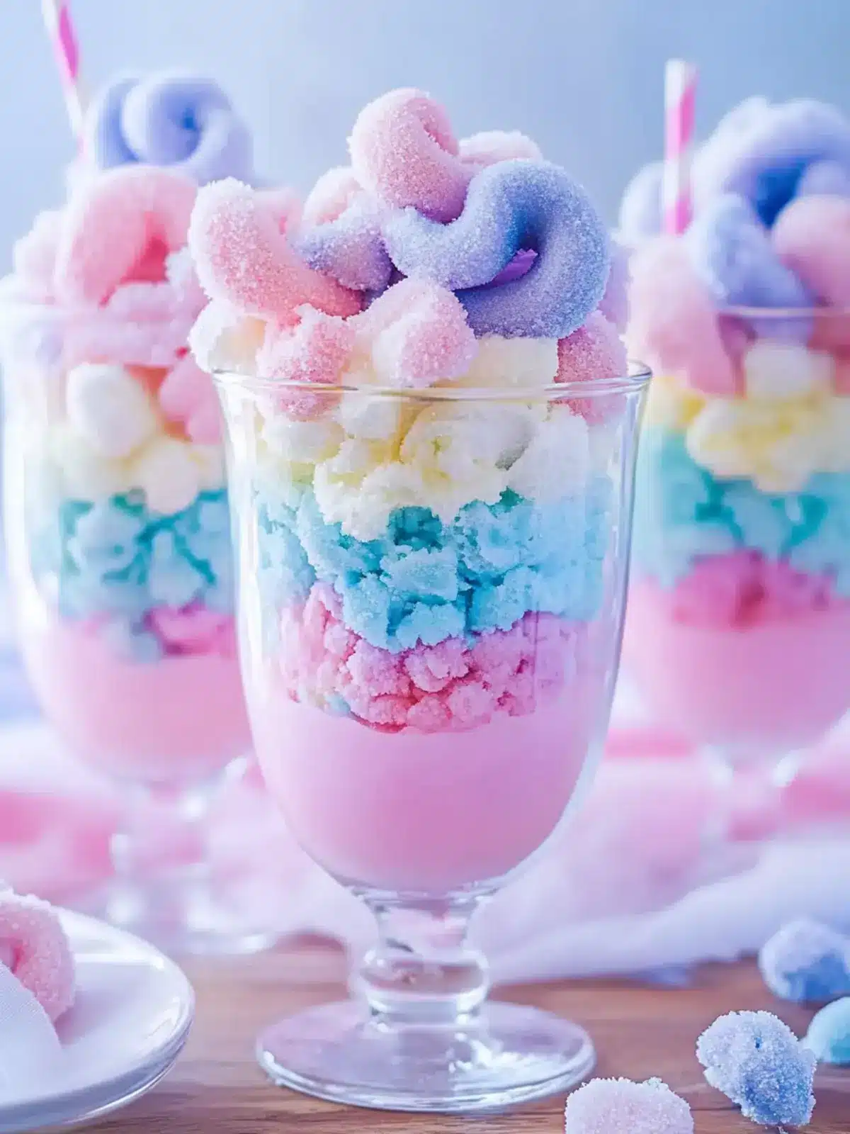 Magical Cotton Candy Parfaits - Whimsical No-Bake Fun! 2 Magical Cotton Candy Parfaits