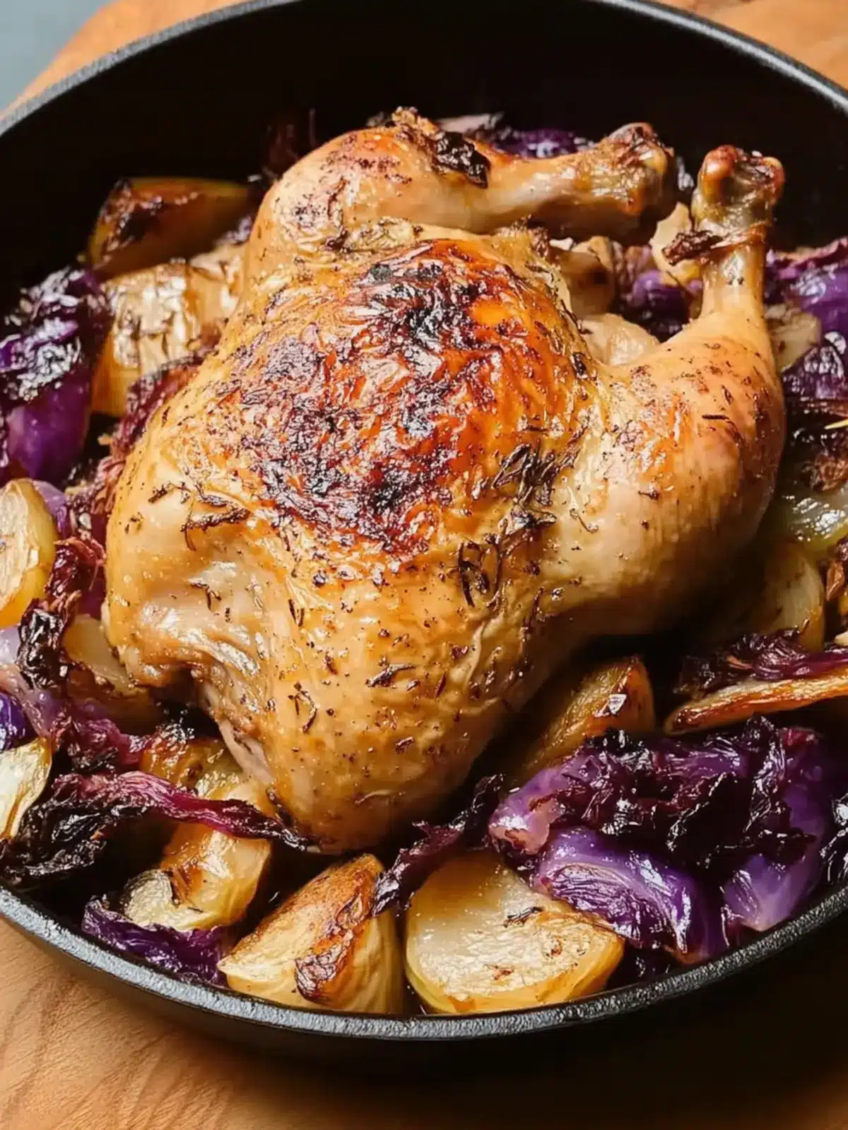 Savory Apple Cider Baked Chicken and Cabbage in One Pot 3 Apple Cider Baked Chicken and Cabbage