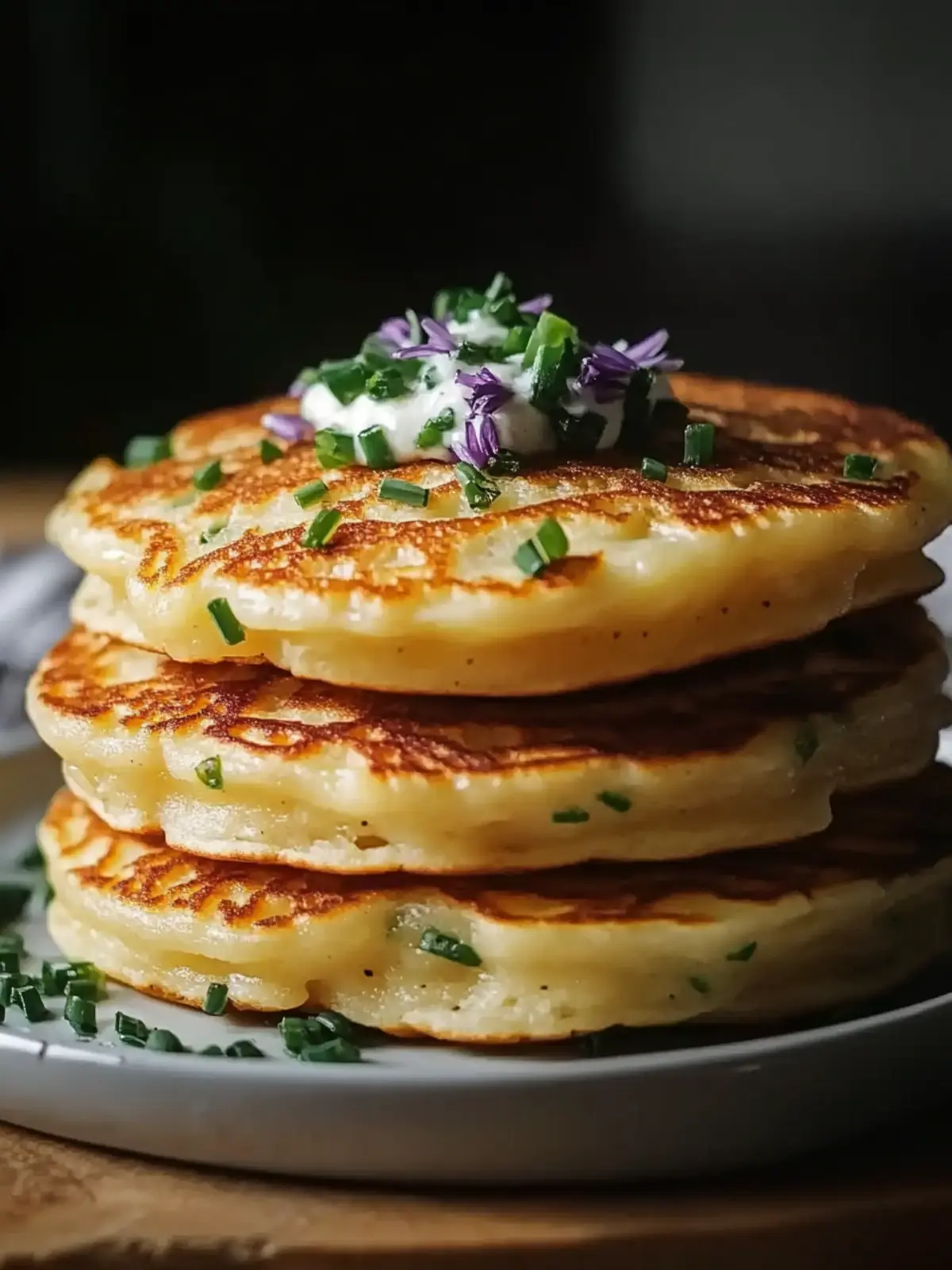 Delicious Cheese & Chive Pancakes to Elevate Your Breakfast 3 Cheese & Chive Pancakes